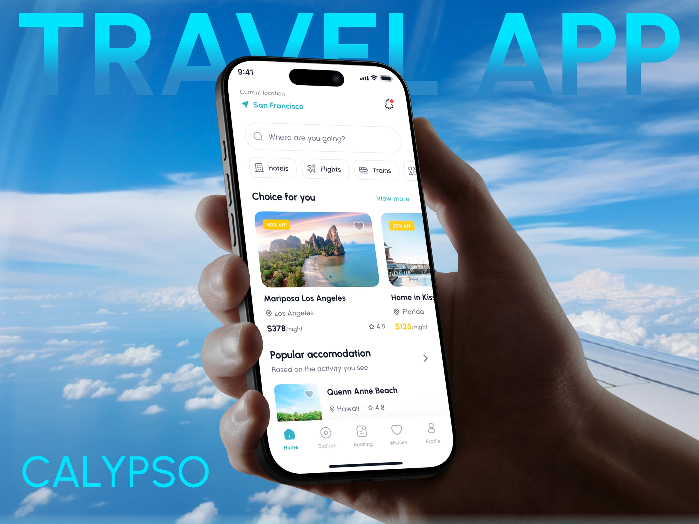 Calypso – Travel Booking Mobile App UI Design