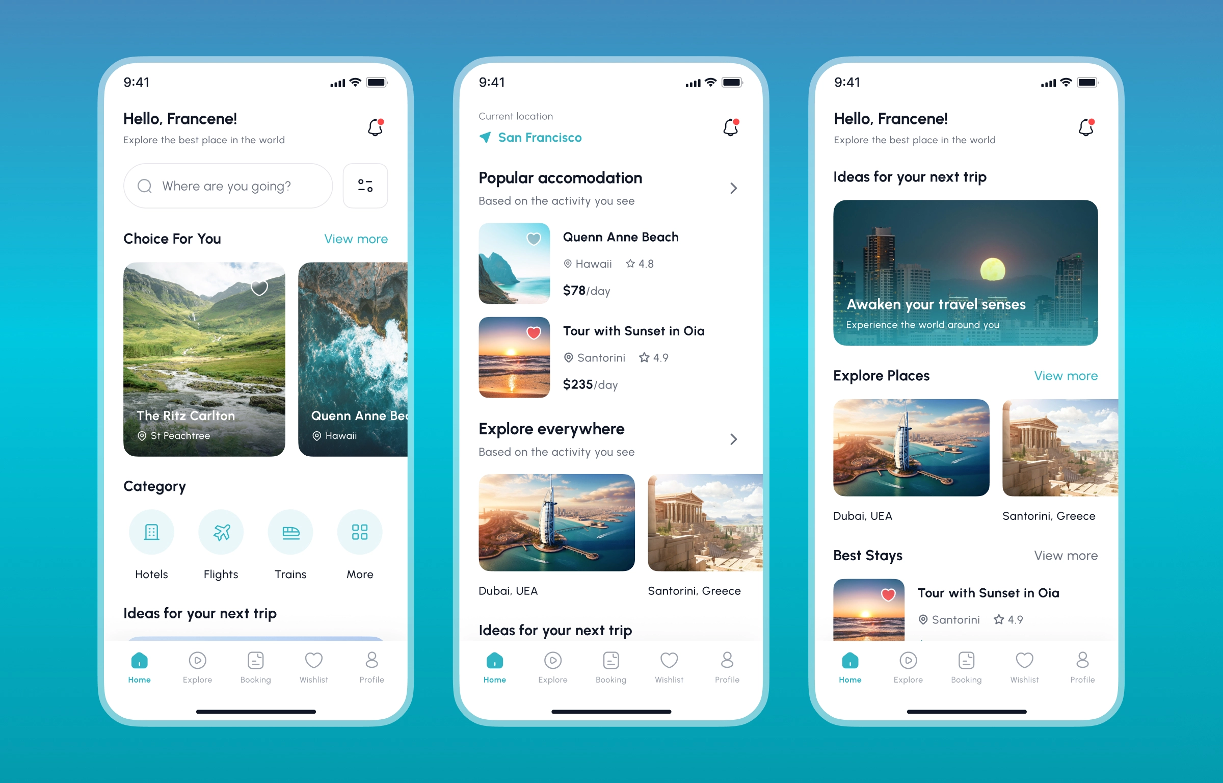 Calypso – Travel Booking Mobile App UI Design