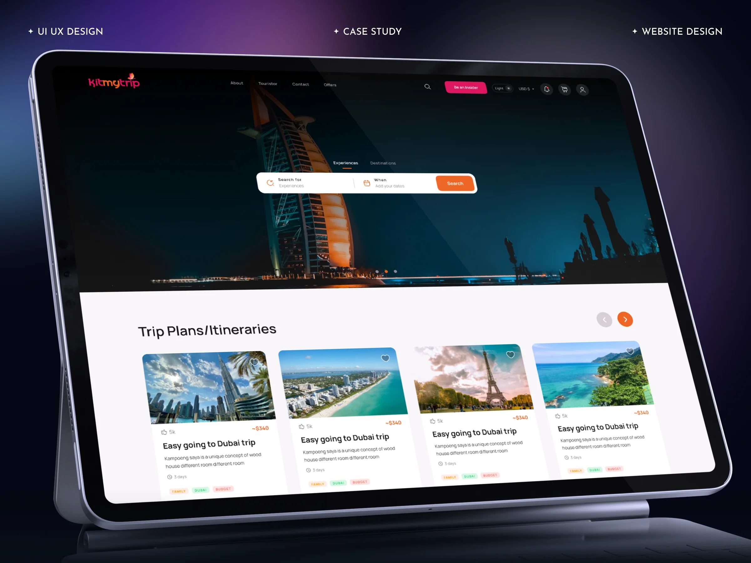 Kitmytrip – A Modern Travel Planning & Booking Website