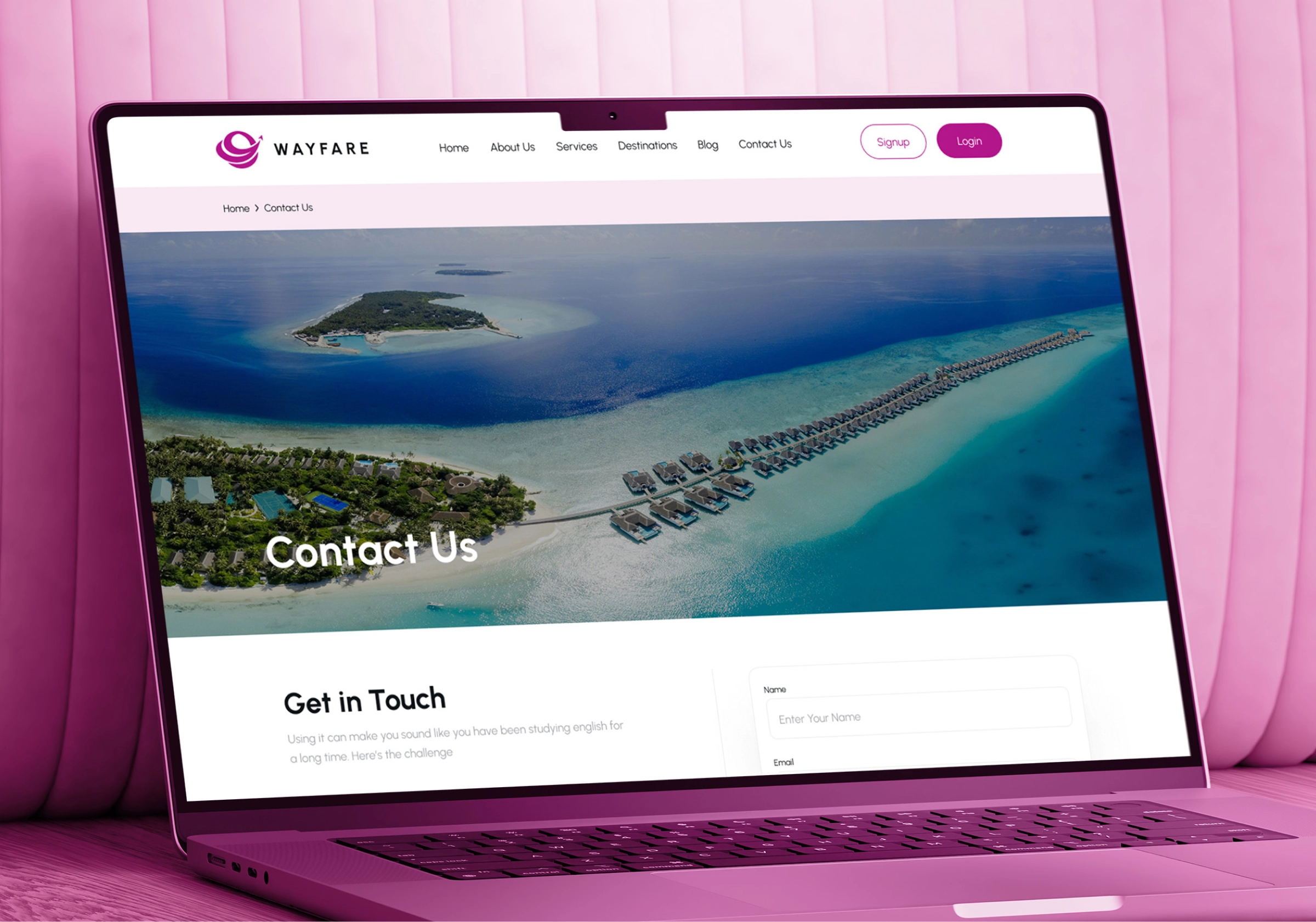 Wayfare – Modern Travel Agency Website UI/UX Design