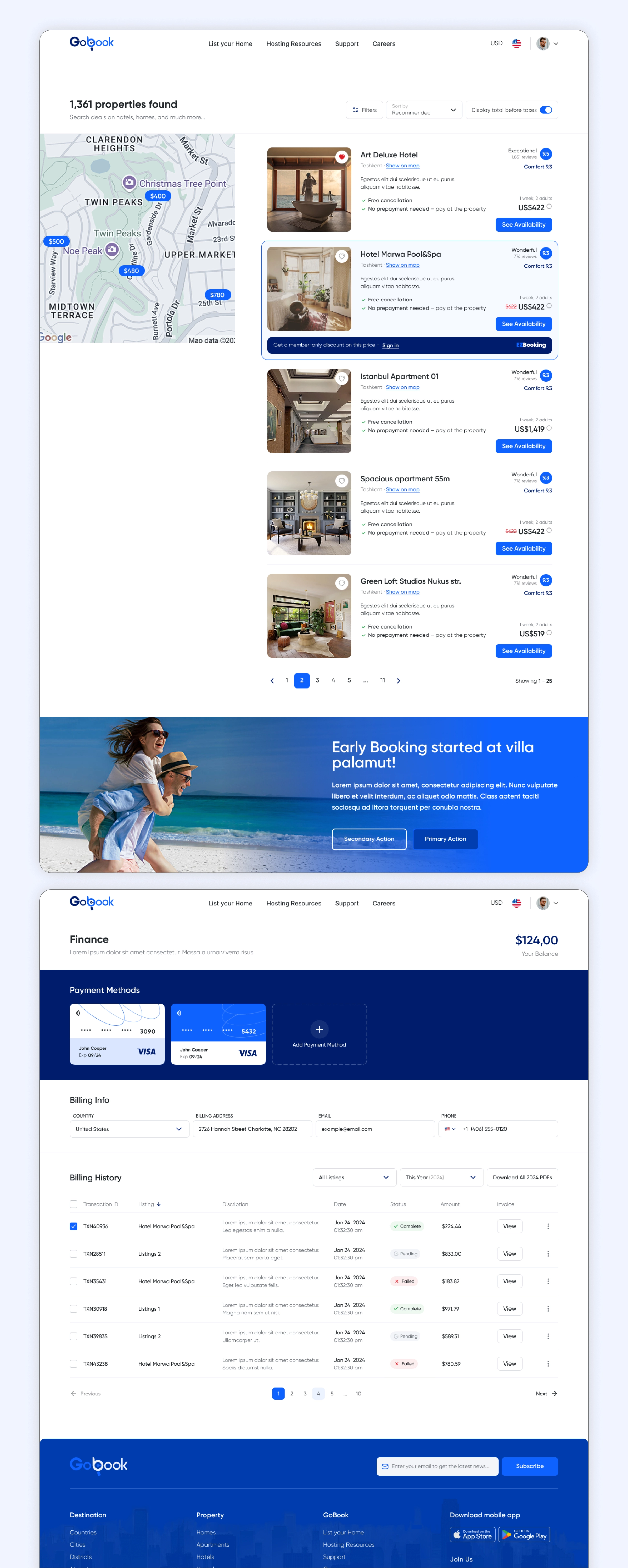 GOBook | Property Booking Website UI/UX Design