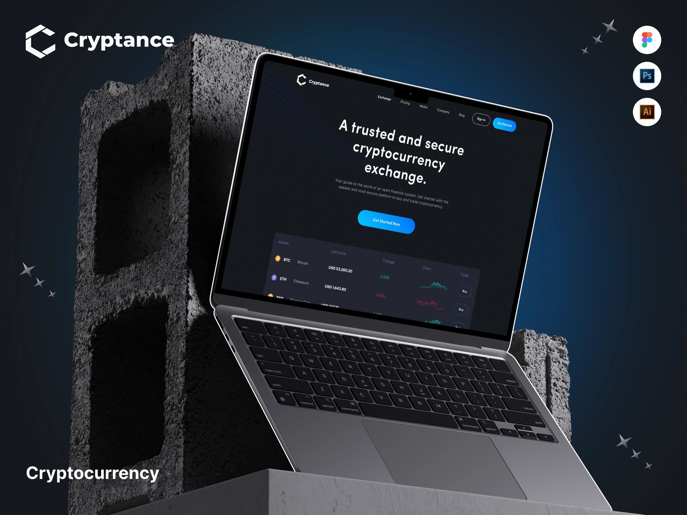 Cryptance – Cryptocurrency Landing Page Design