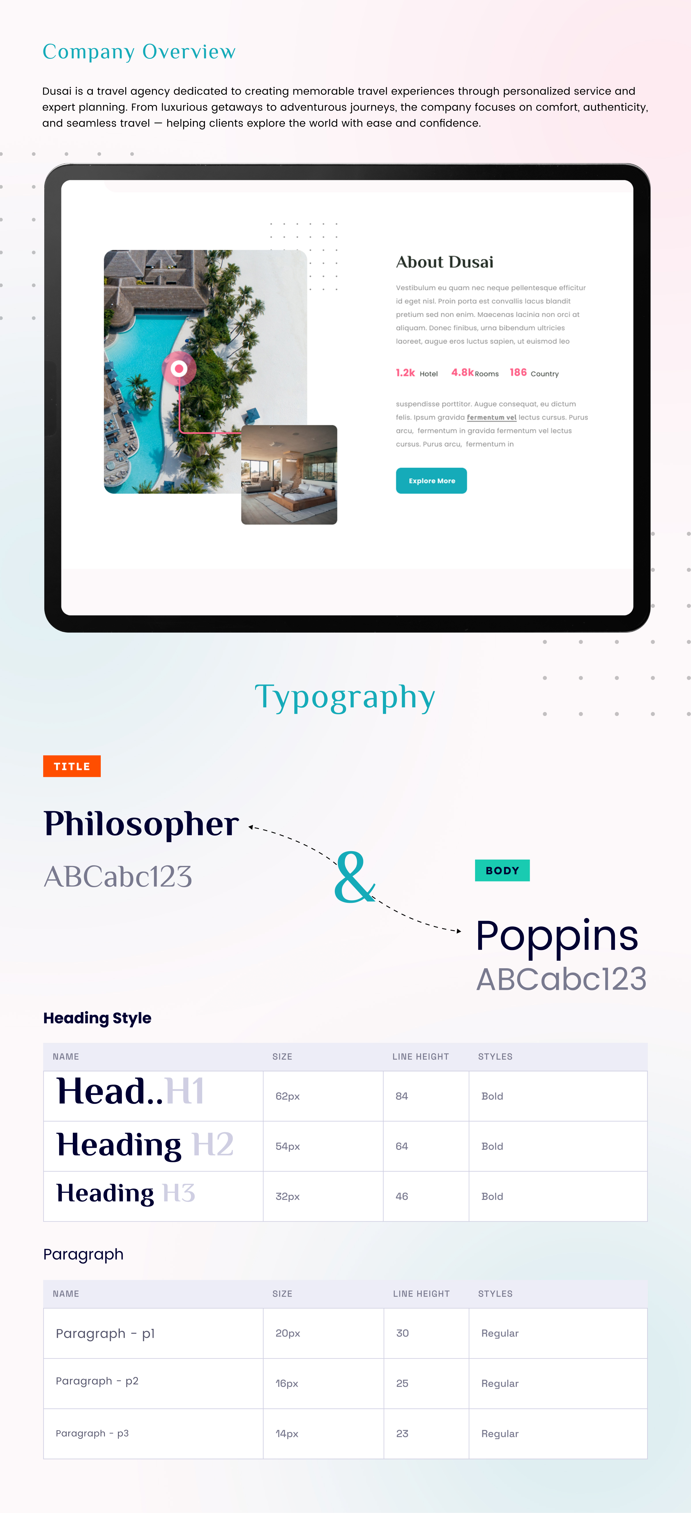 Dusai – Travel Agency Landing Page Design