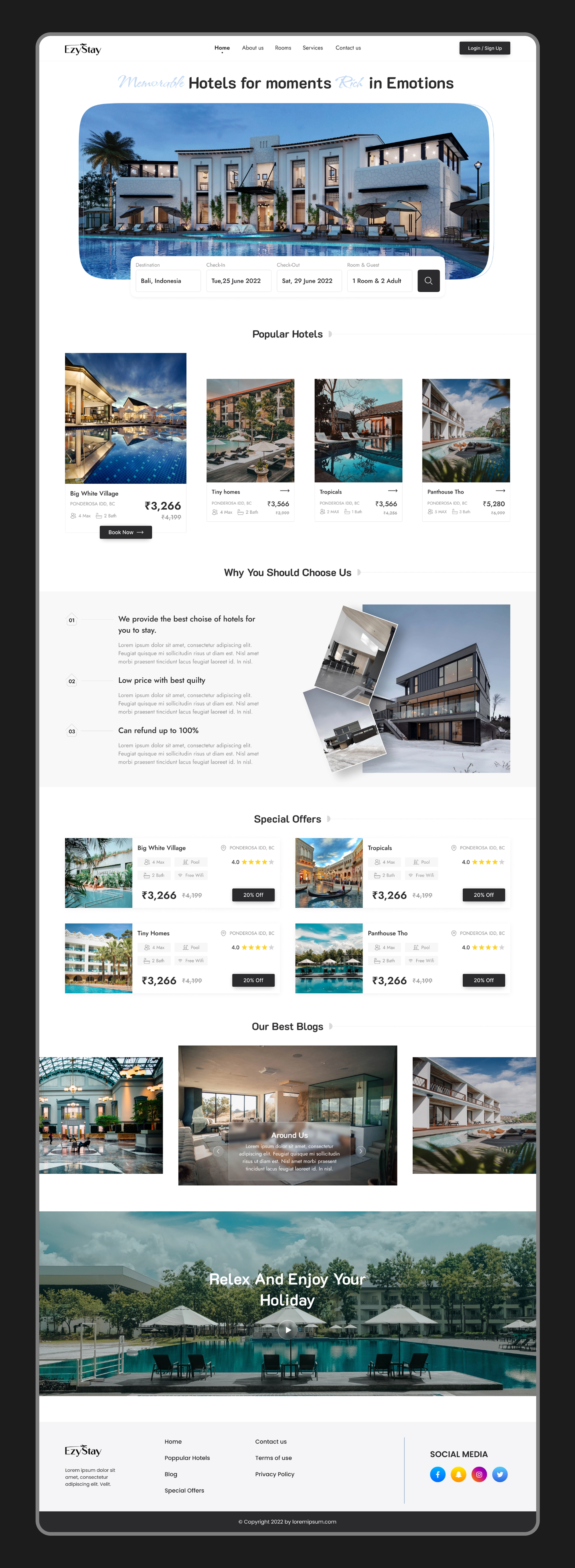 EzyStay | Hotel Booking Website UI/UX Design