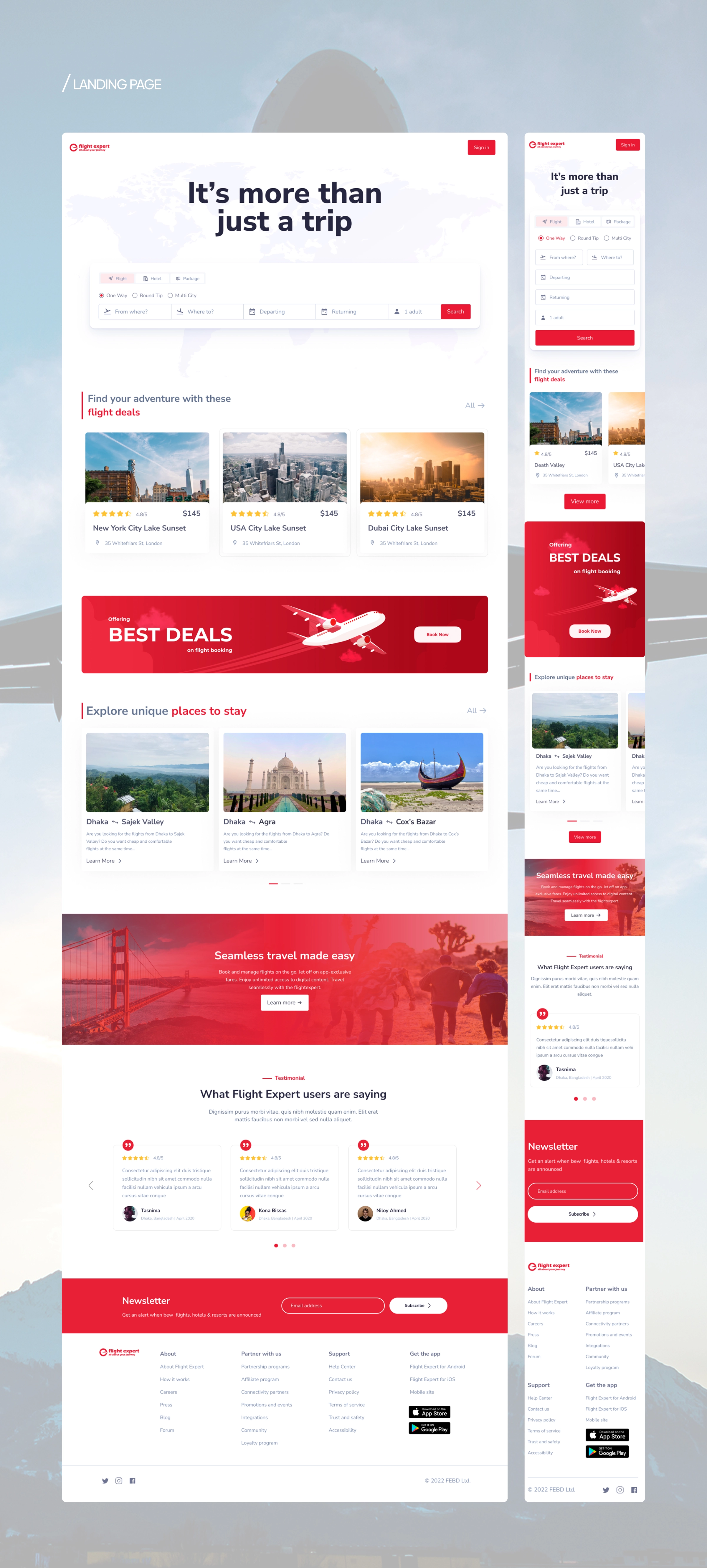 Flight Booking Website UI/UX Design