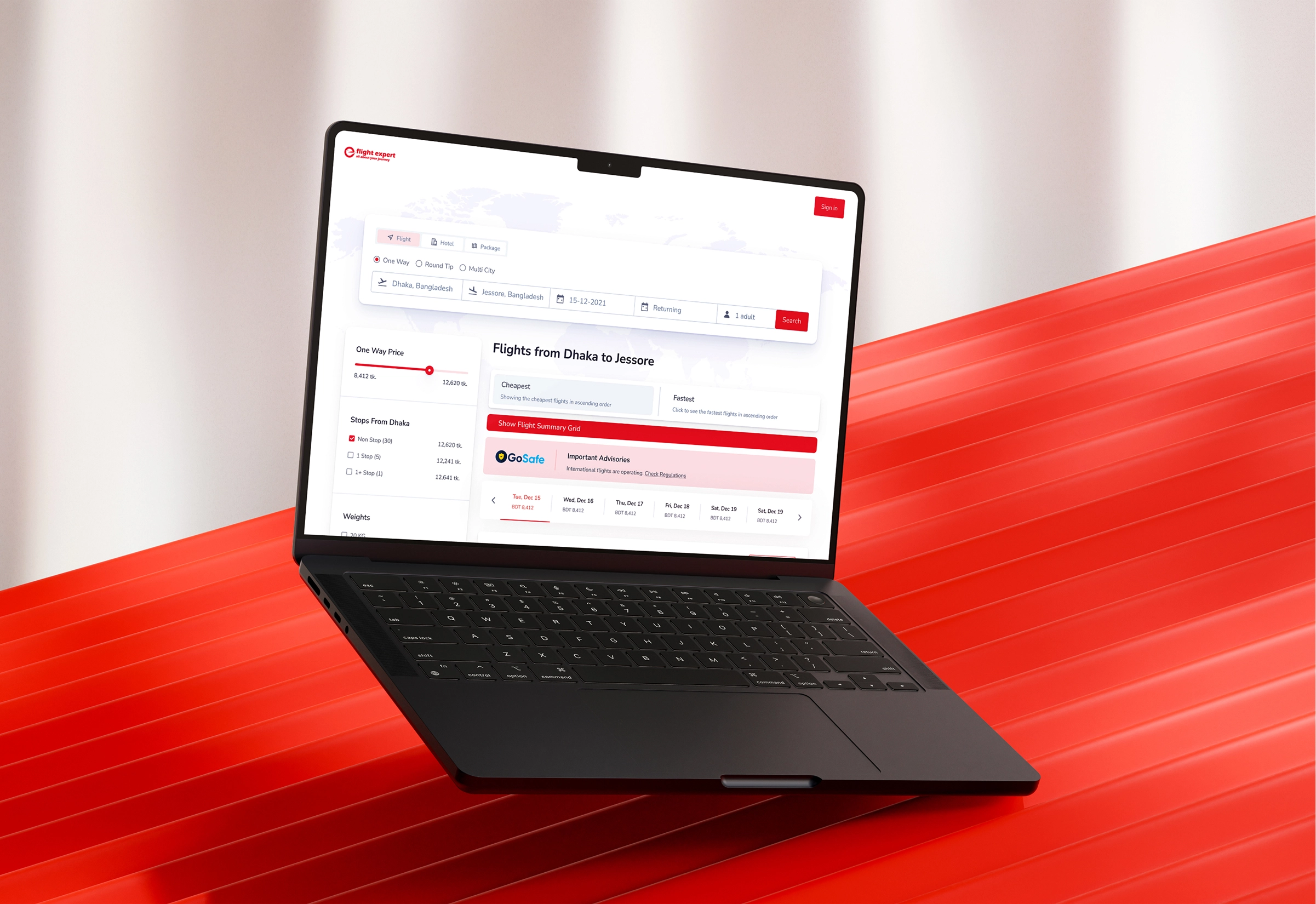Flight Booking Website UI/UX Design