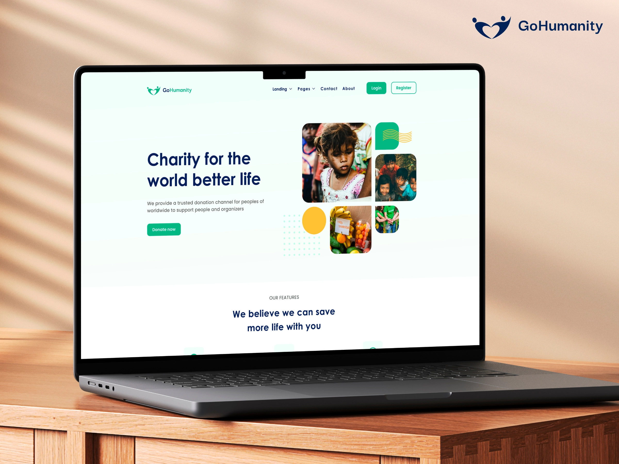 GoHumanity | Charity Donation Landing Page Design