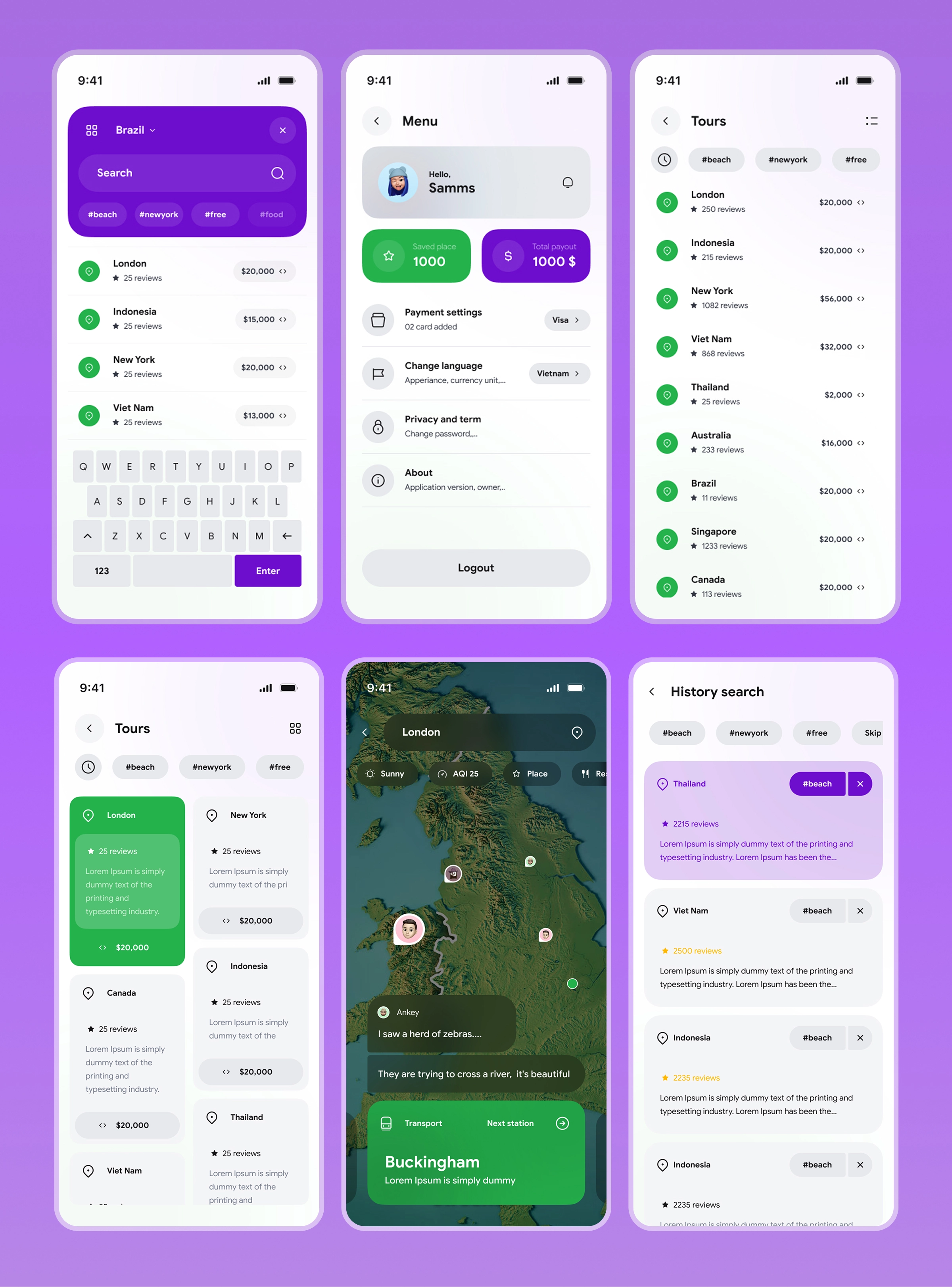 GoTrip – Smart Travel Planner Mobile App UI