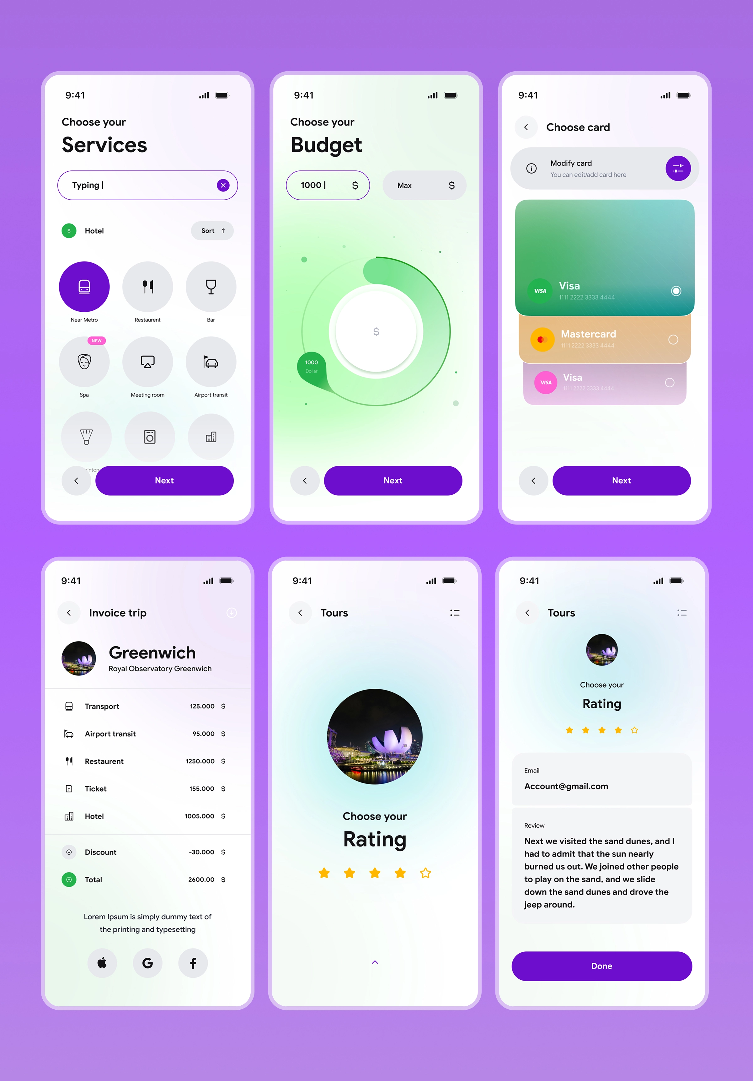 GoTrip – Smart Travel Planner Mobile App UI