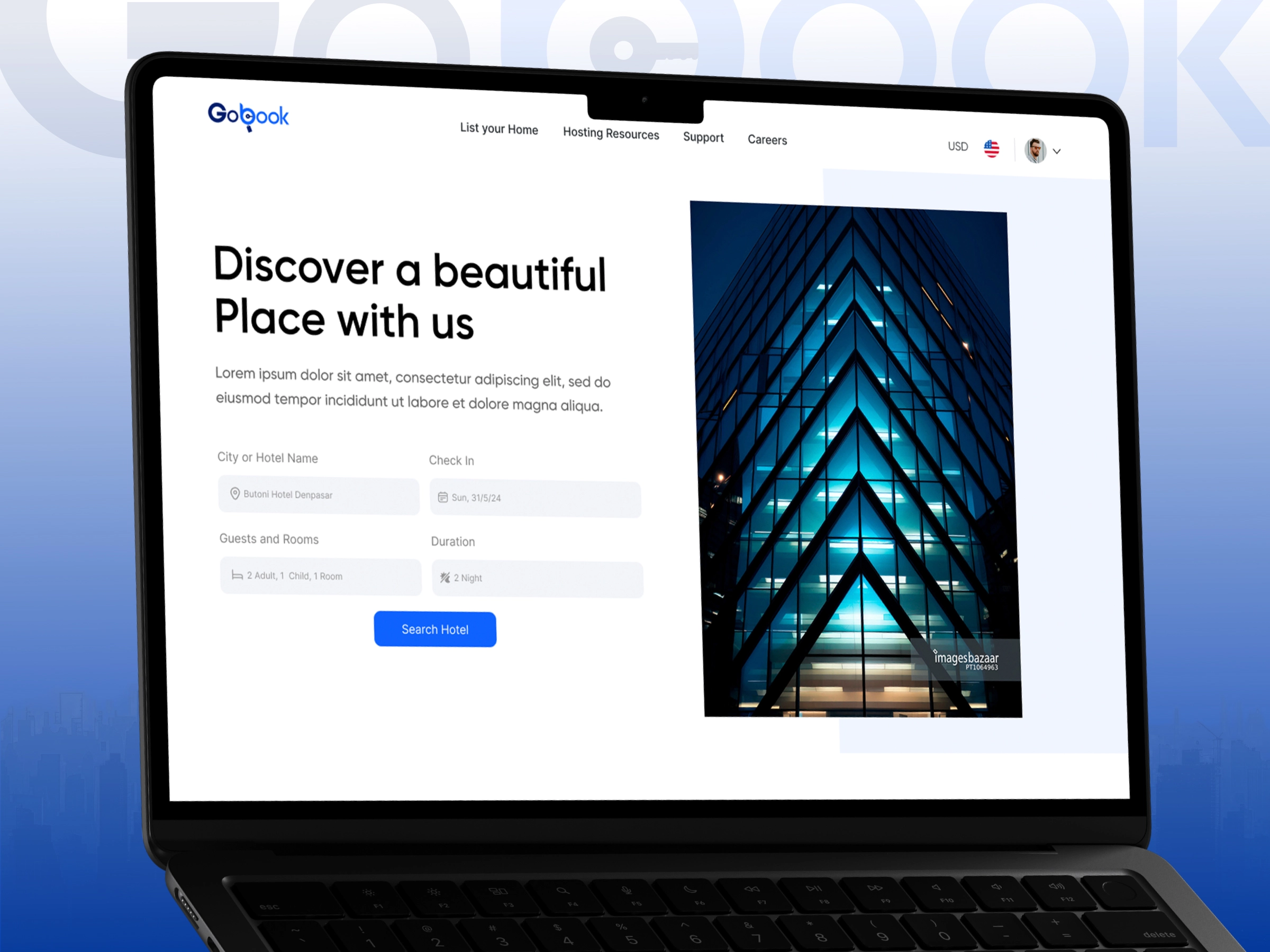 GOBook | Property Booking Website UI/UX Design