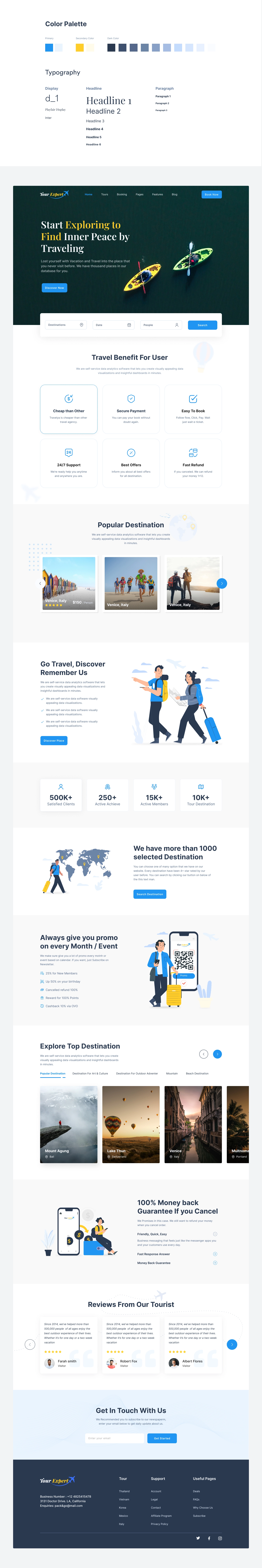 TourExpert | Travel Landing Page Design | Figma UI/UX