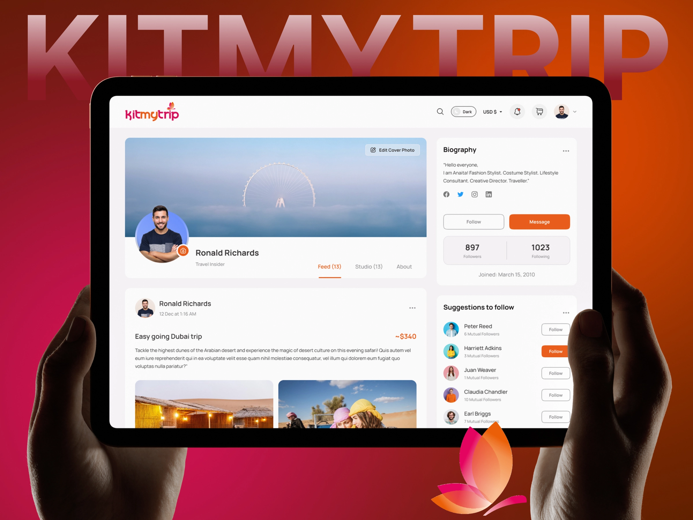 Kitmytrip – Travel Admin Dashboard & Community Platform