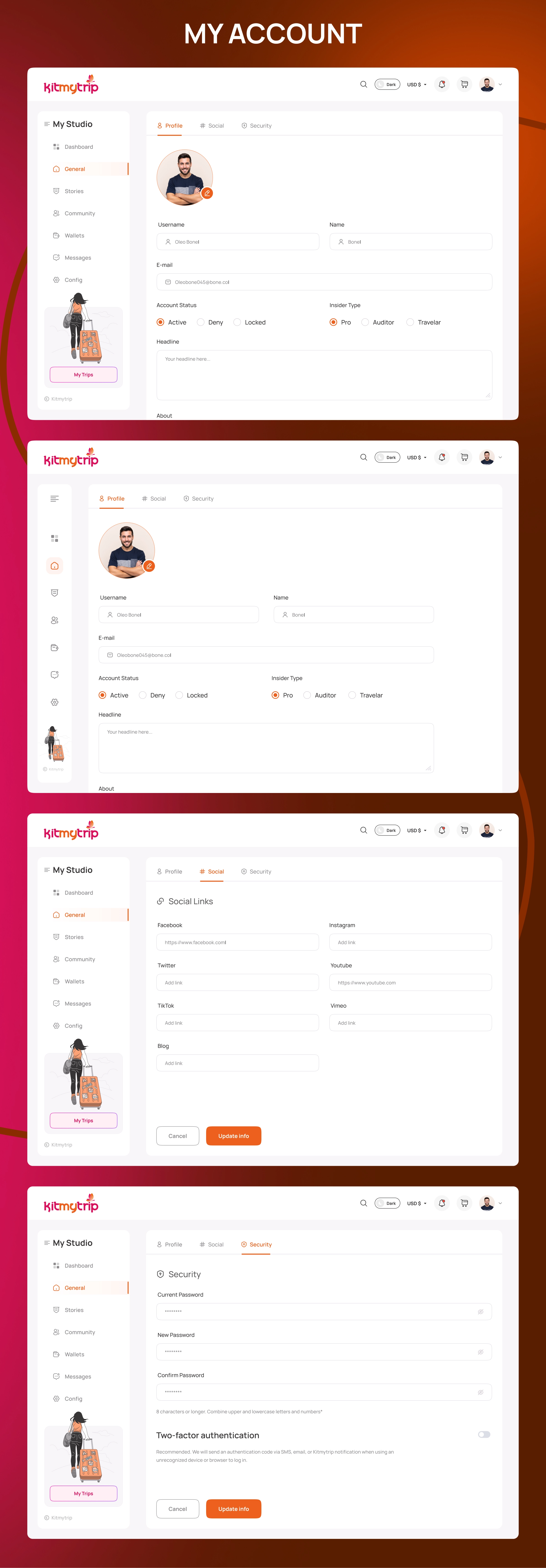 Kitmytrip – Travel Admin Dashboard & Community Platform