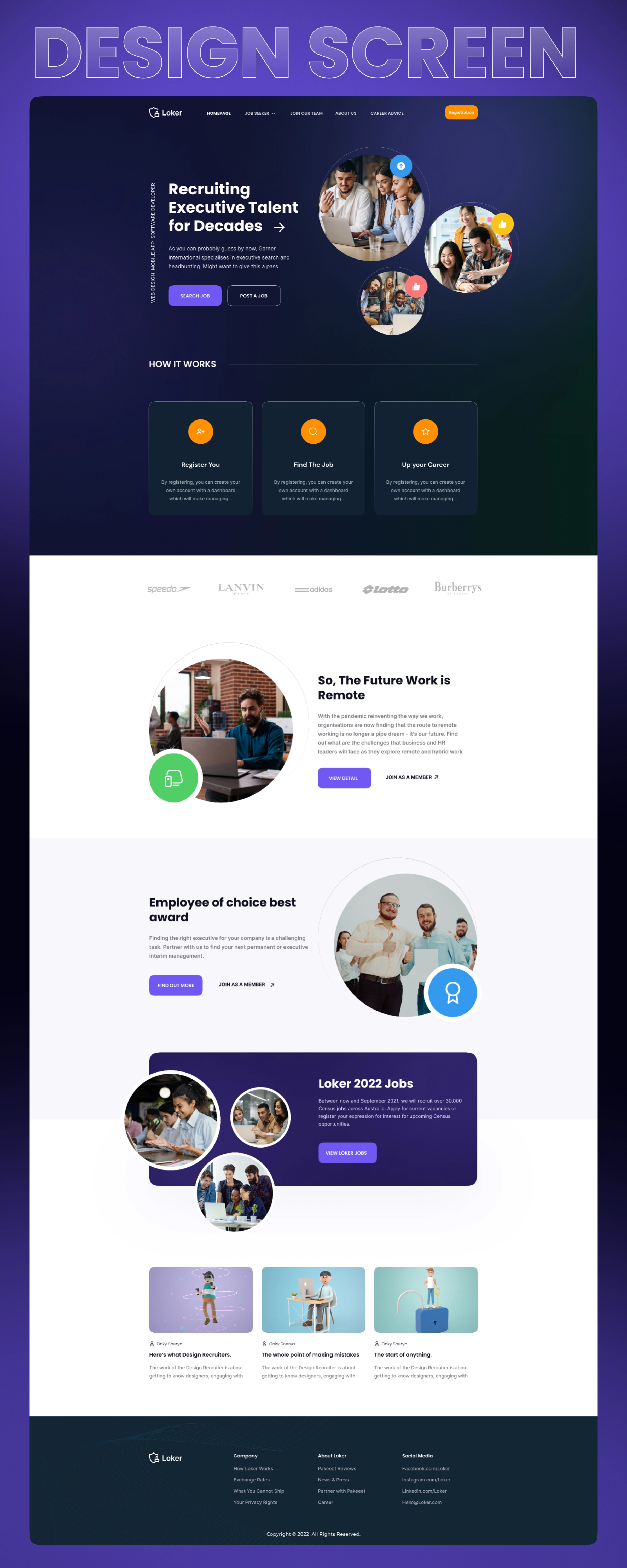 Loker – Executive Recruitment Landing Page Design