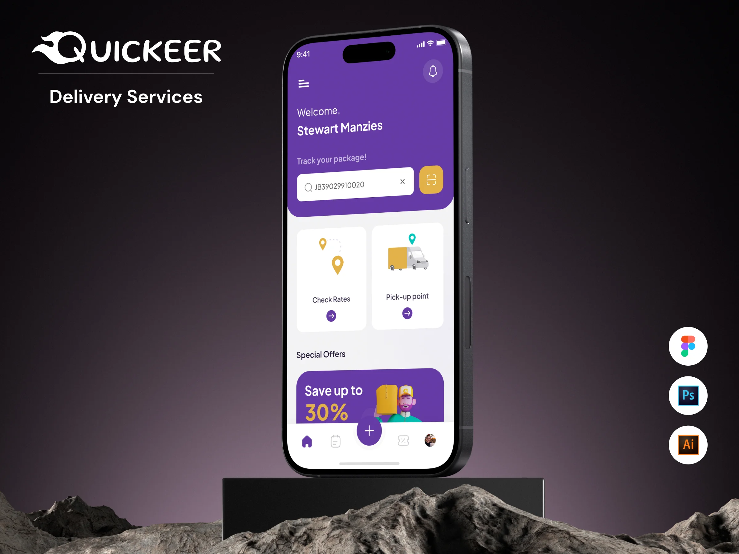Quickeer – Parcel Delivery Mobile App Design
