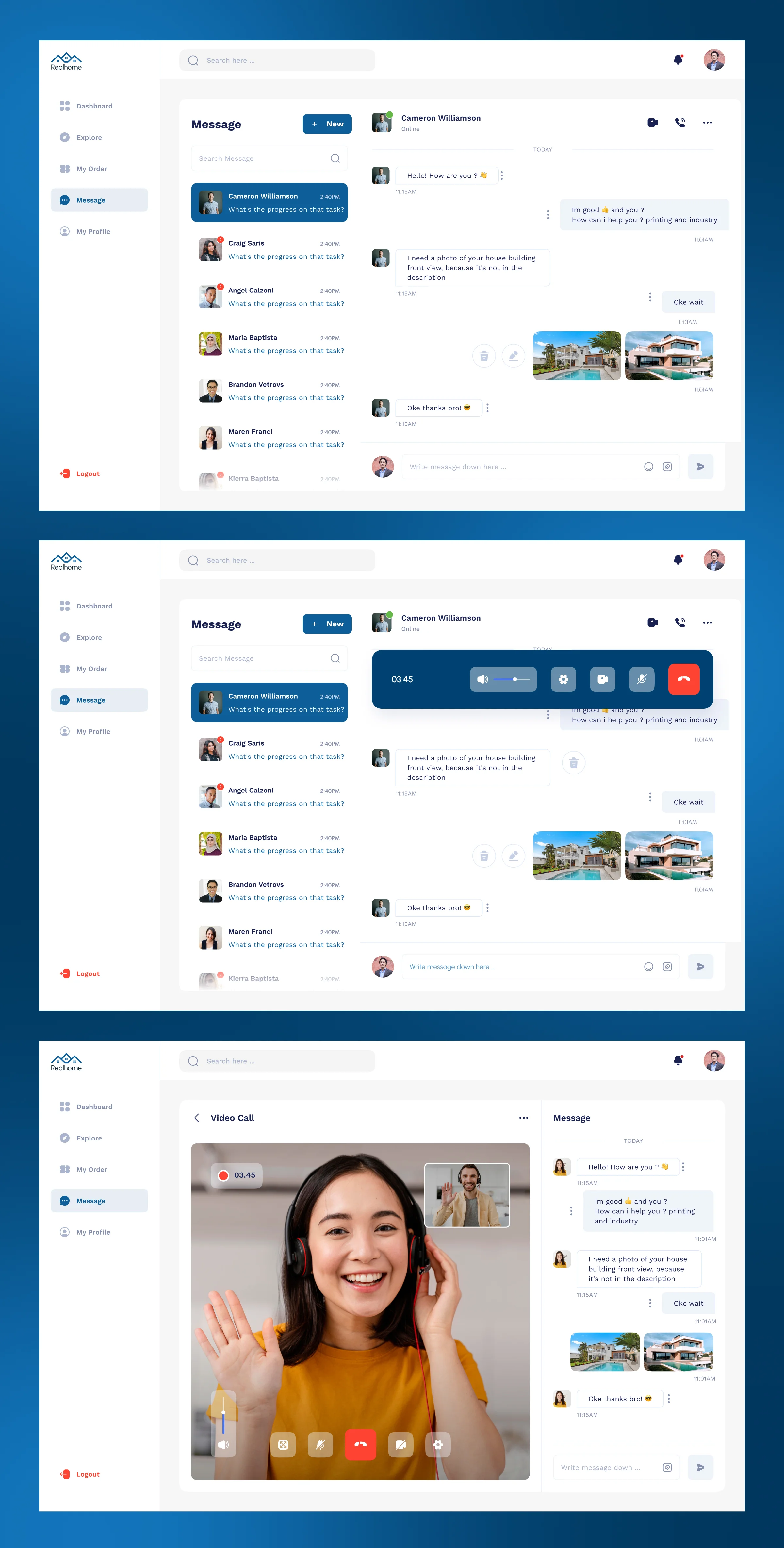 Real Home | Online Property Booking Dashboard UI/UX Design