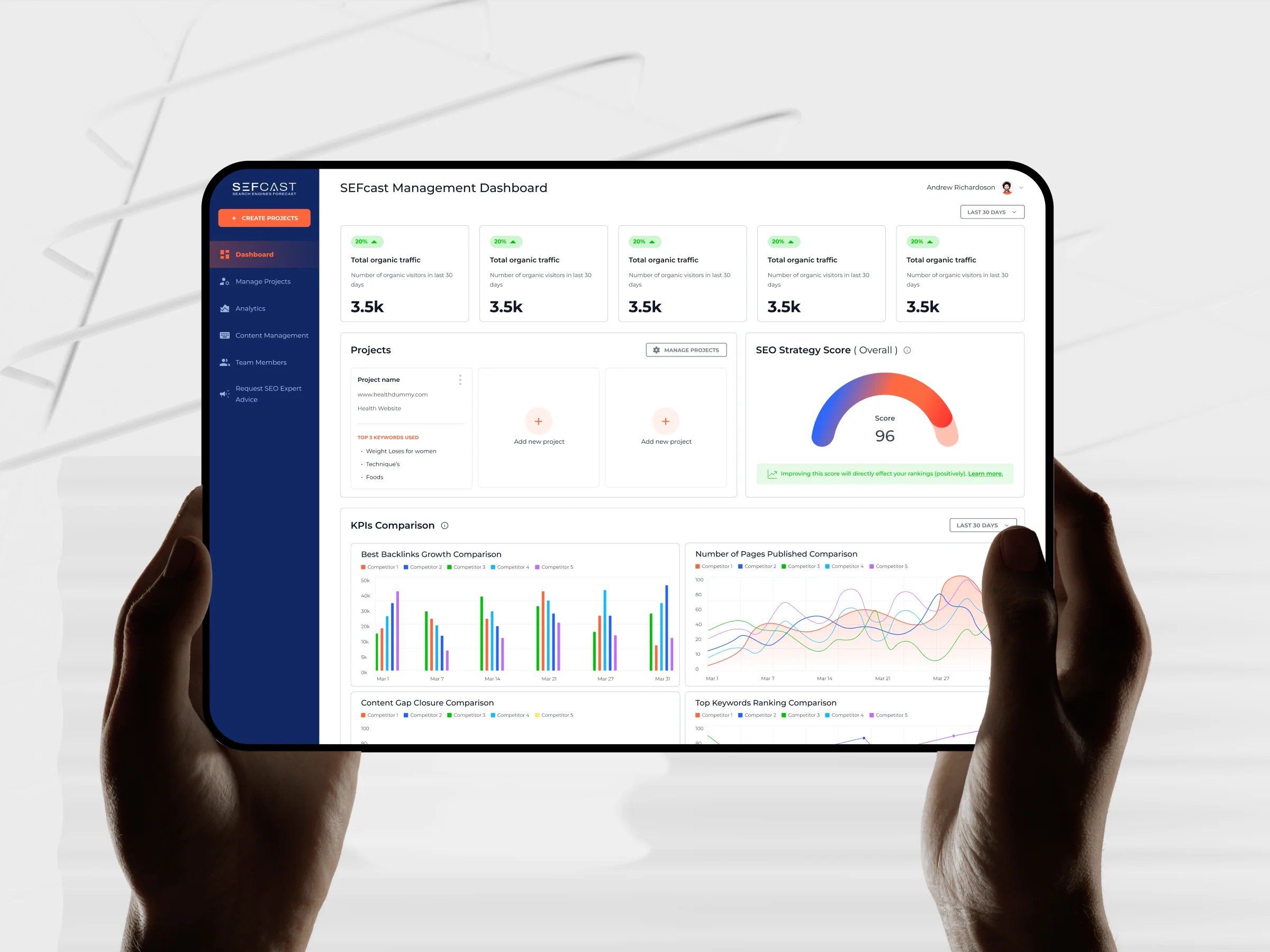 SEO Forecast Web App | SEFCAST | Dashboard & Analytics