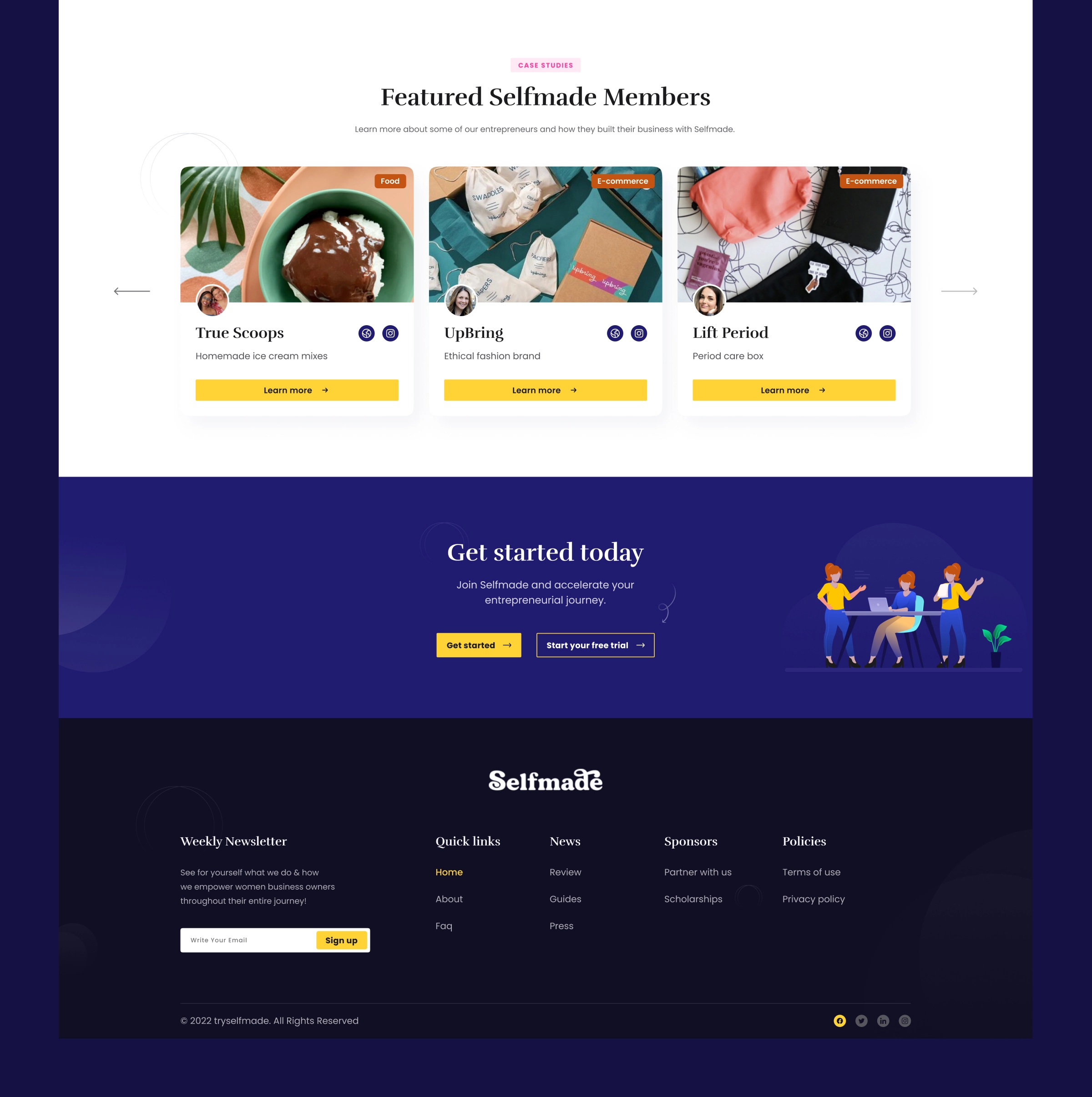 Selfmade | Mentorship Platform for Women Entrepreneurs