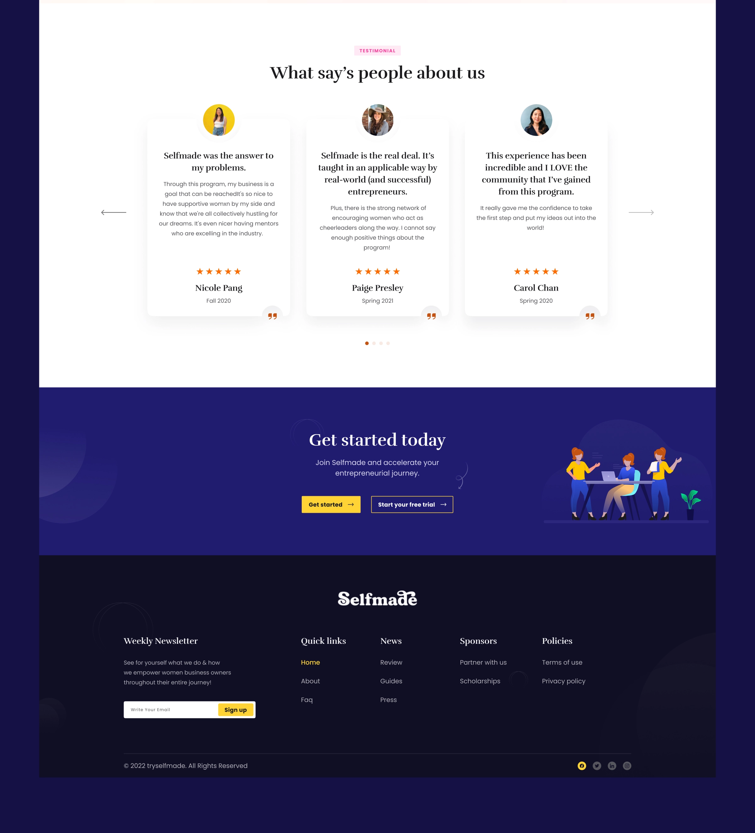 Selfmade | Mentorship Platform for Women Entrepreneurs