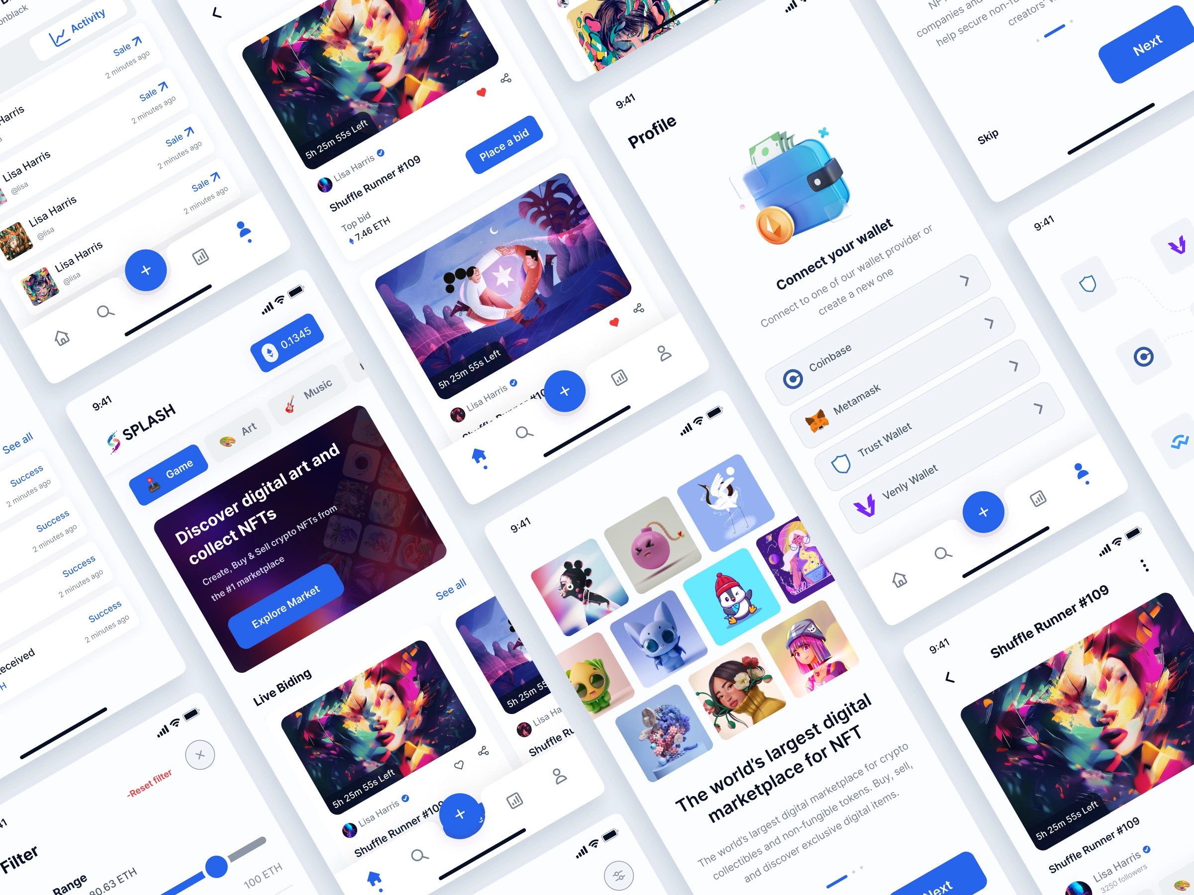 Splash – NFT Marketplace Mobile App Design