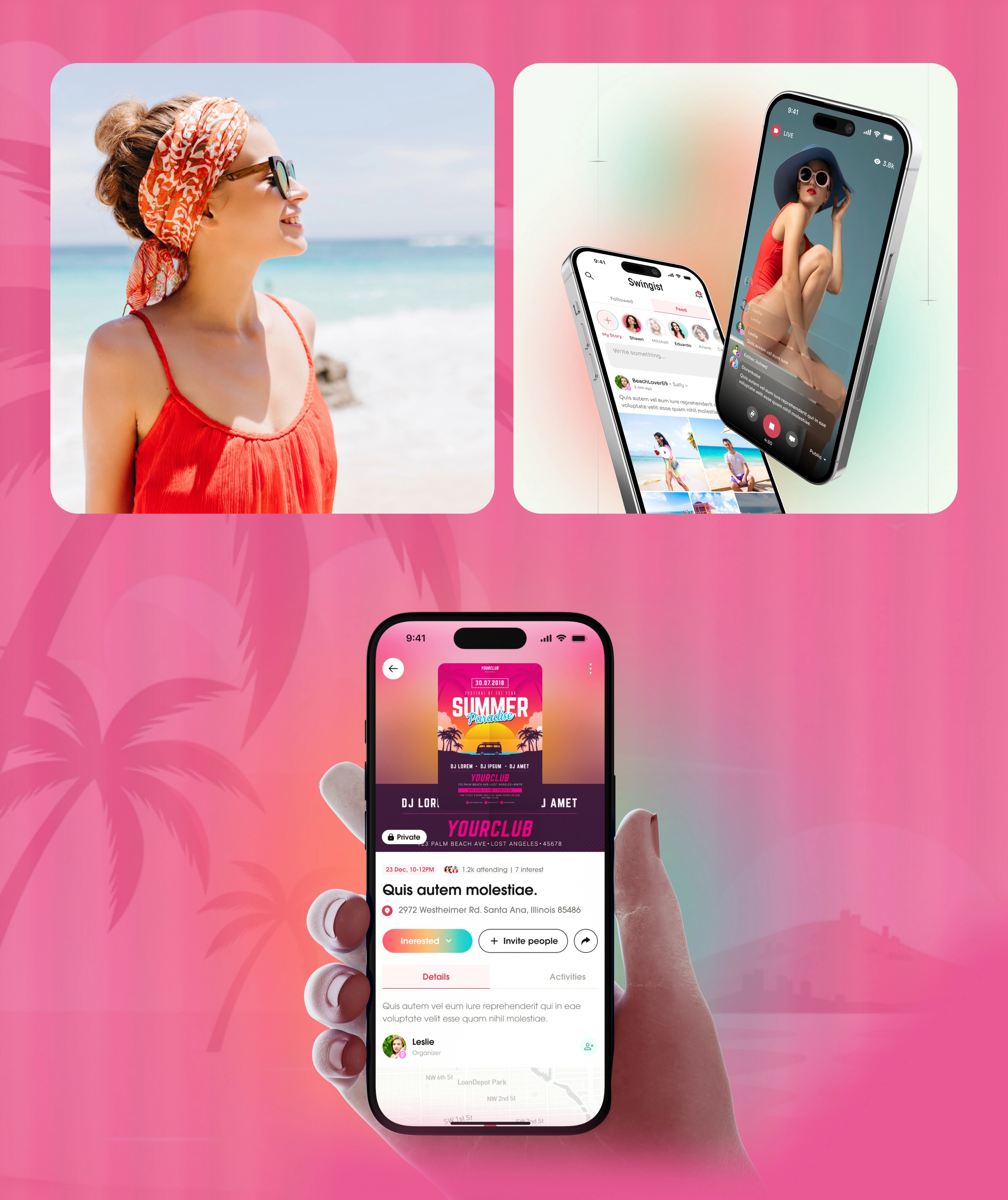 Swingist – Social Media App UI/UX Design | Event & Community Platform