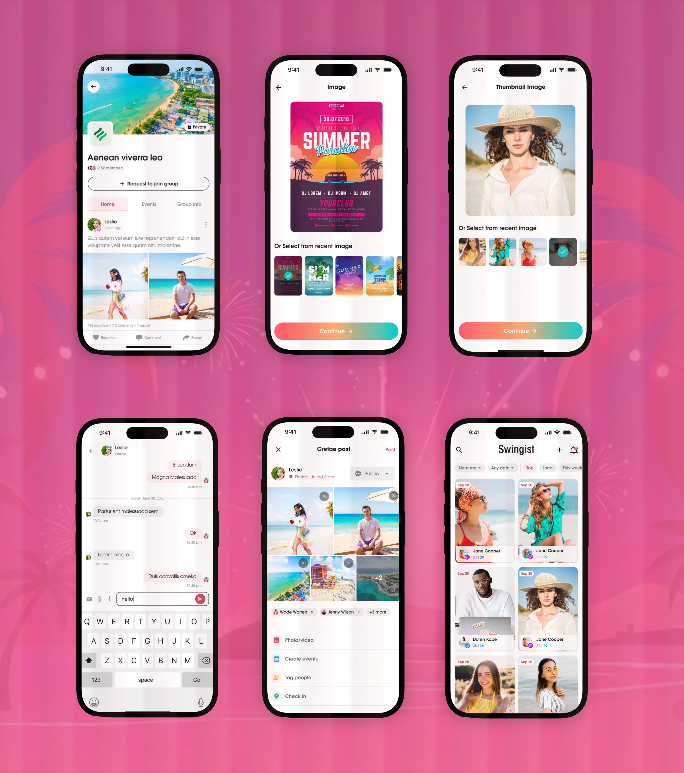 Swingist – Social Media App UI/UX Design | Event & Community Platform