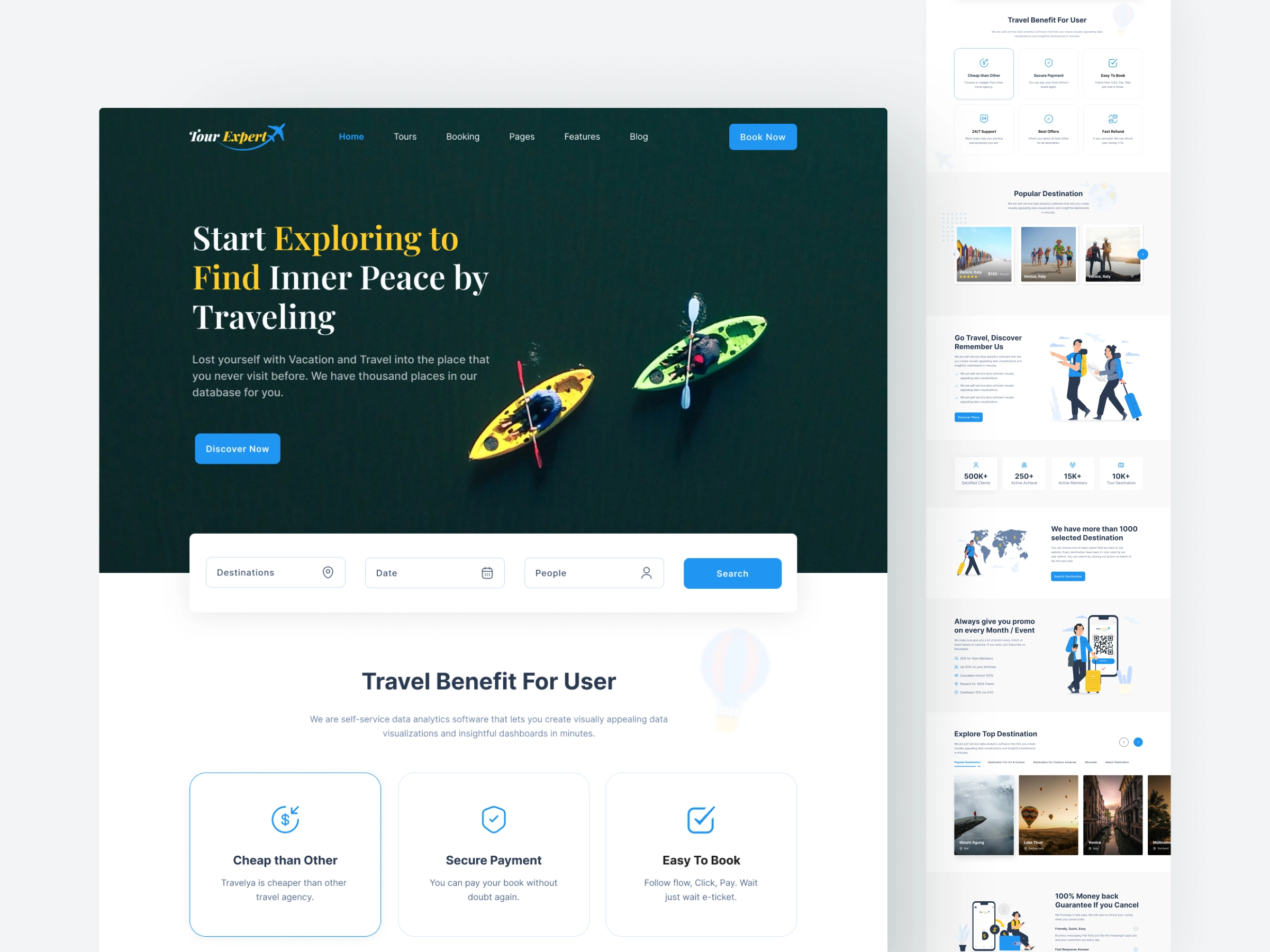 TourExpert | Travel Landing Page Design | Figma UI/UX