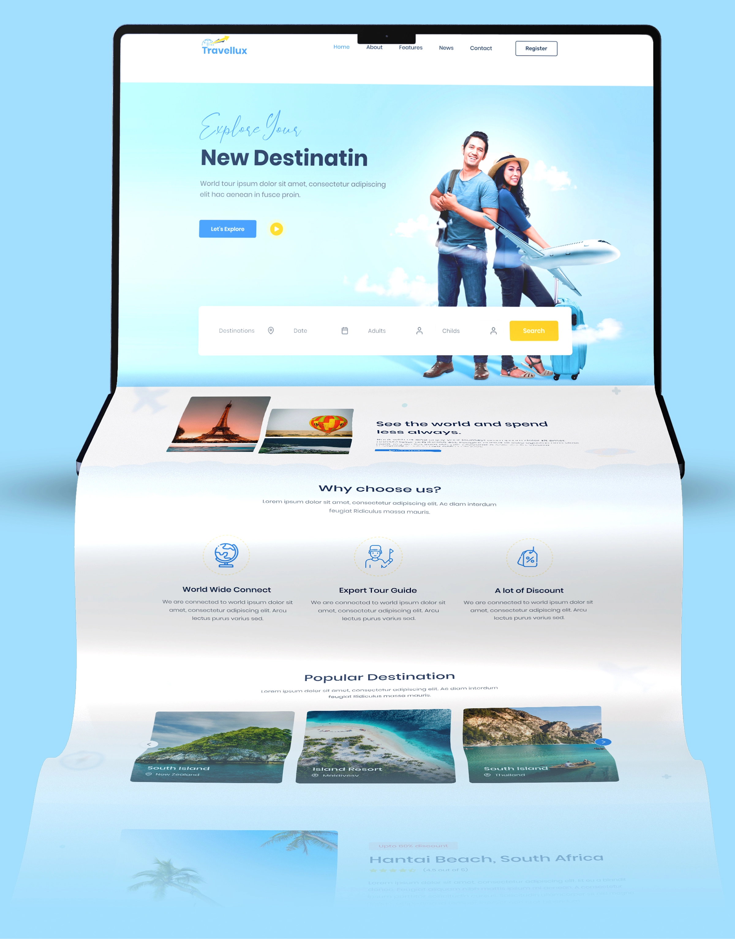 Travellux – Travel Agency Landing Page Design