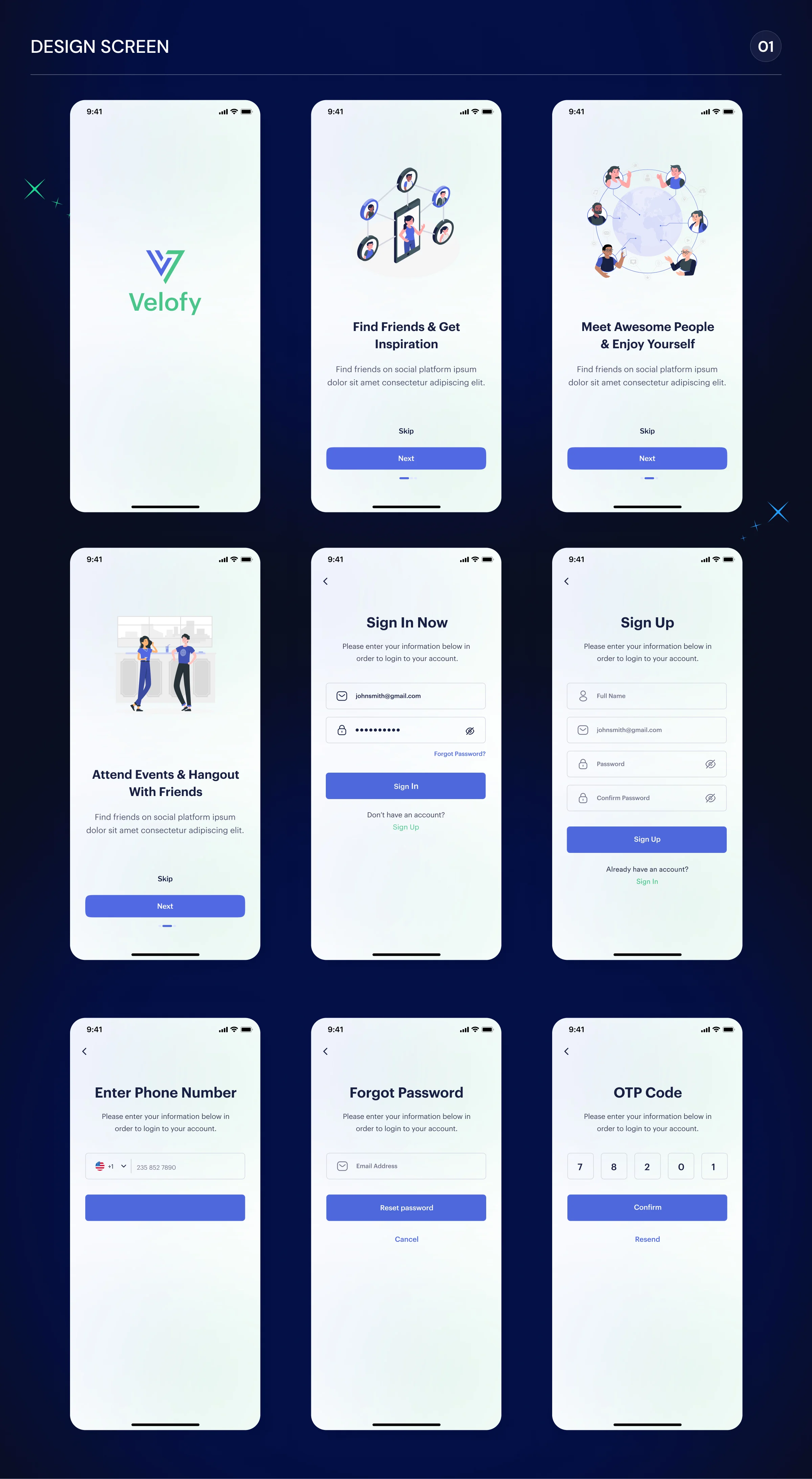 Velofy – Social Media Mobile App Design