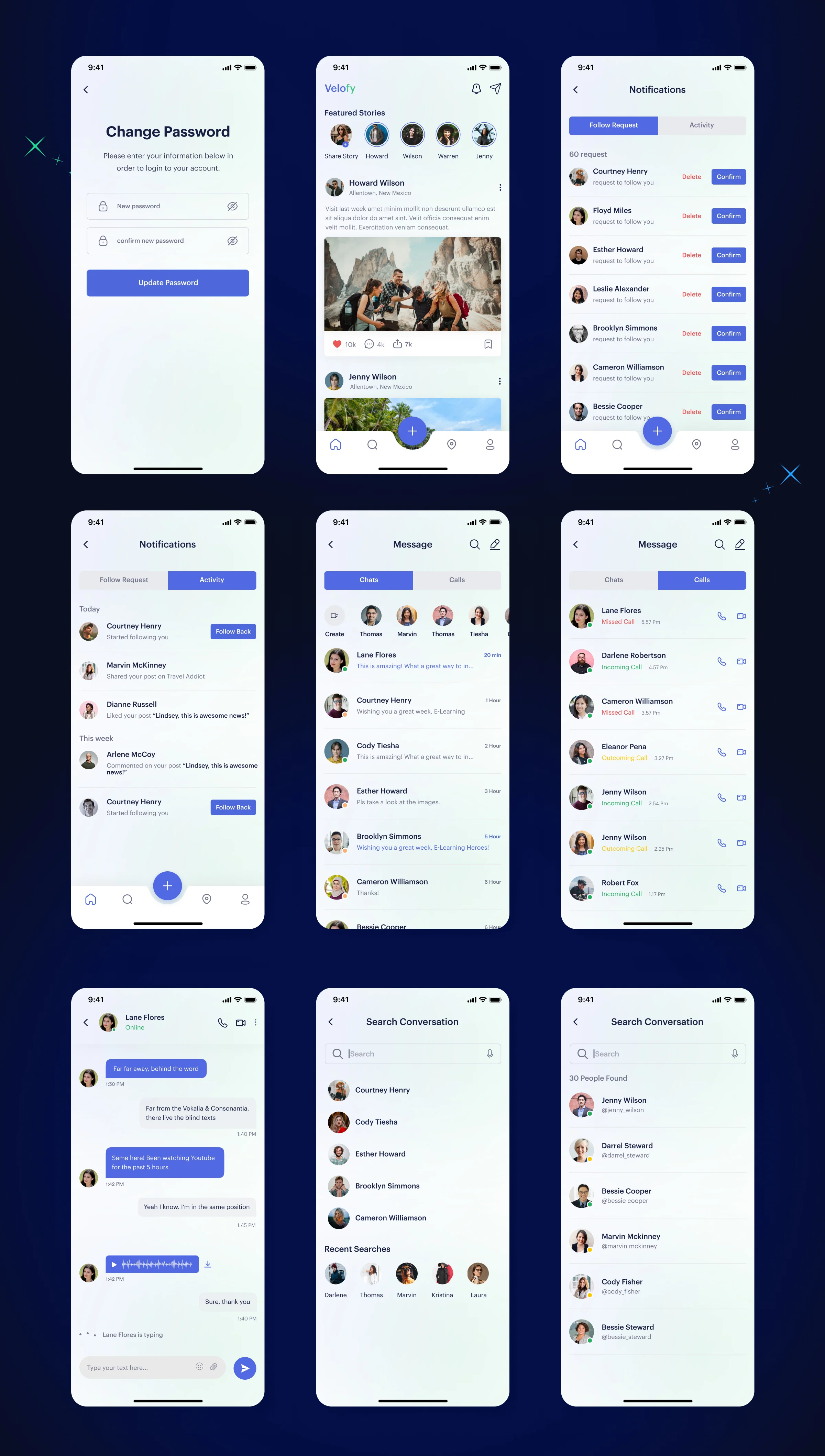 Velofy – Social Media Mobile App Design