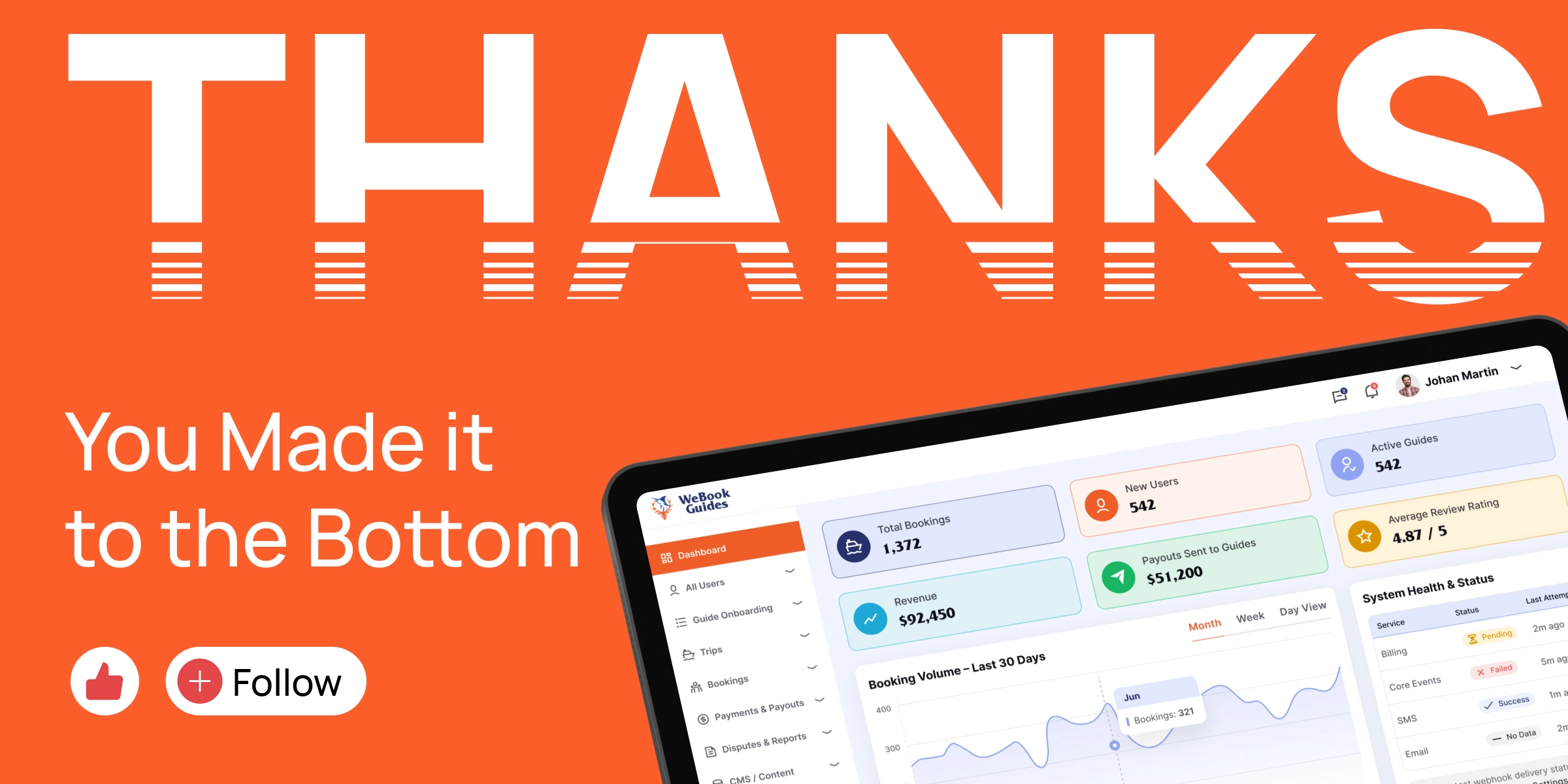 WeBookGuides – Guide Booking Admin Dashboard Design
