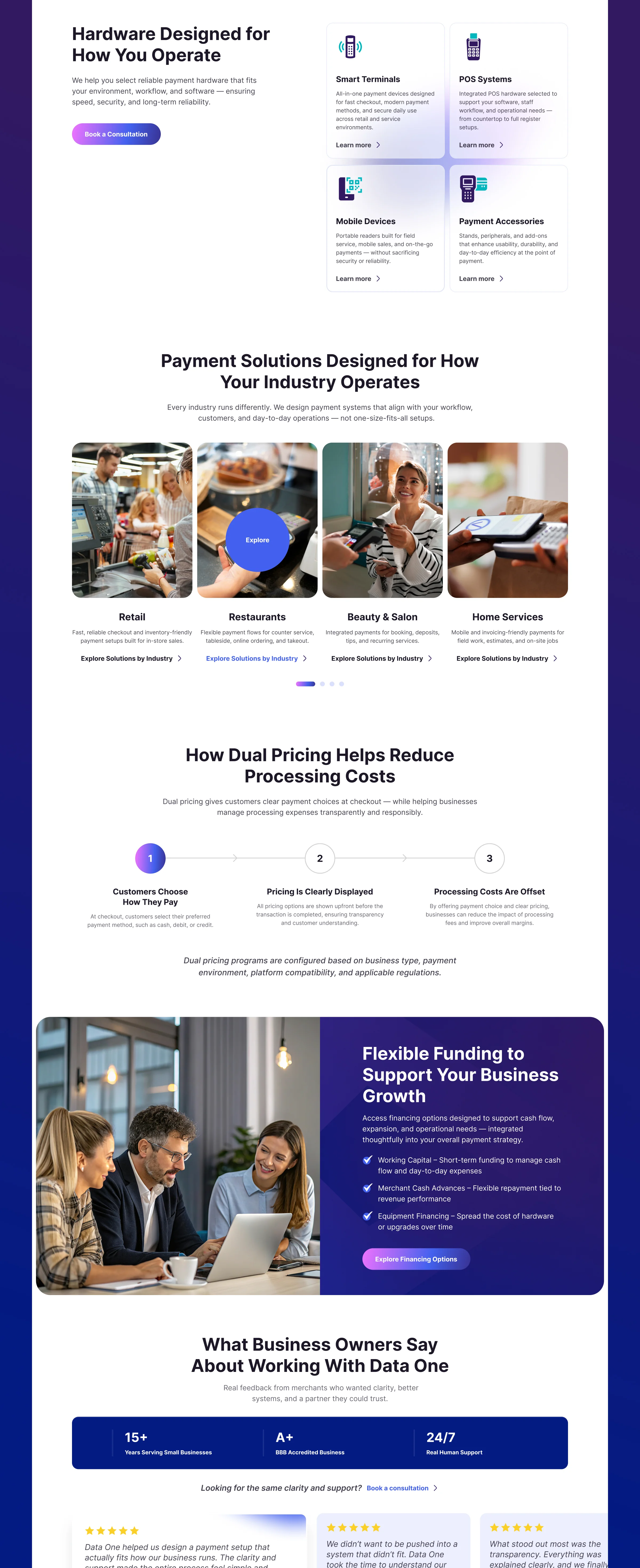 Data One – POS & Payments Management Service Website