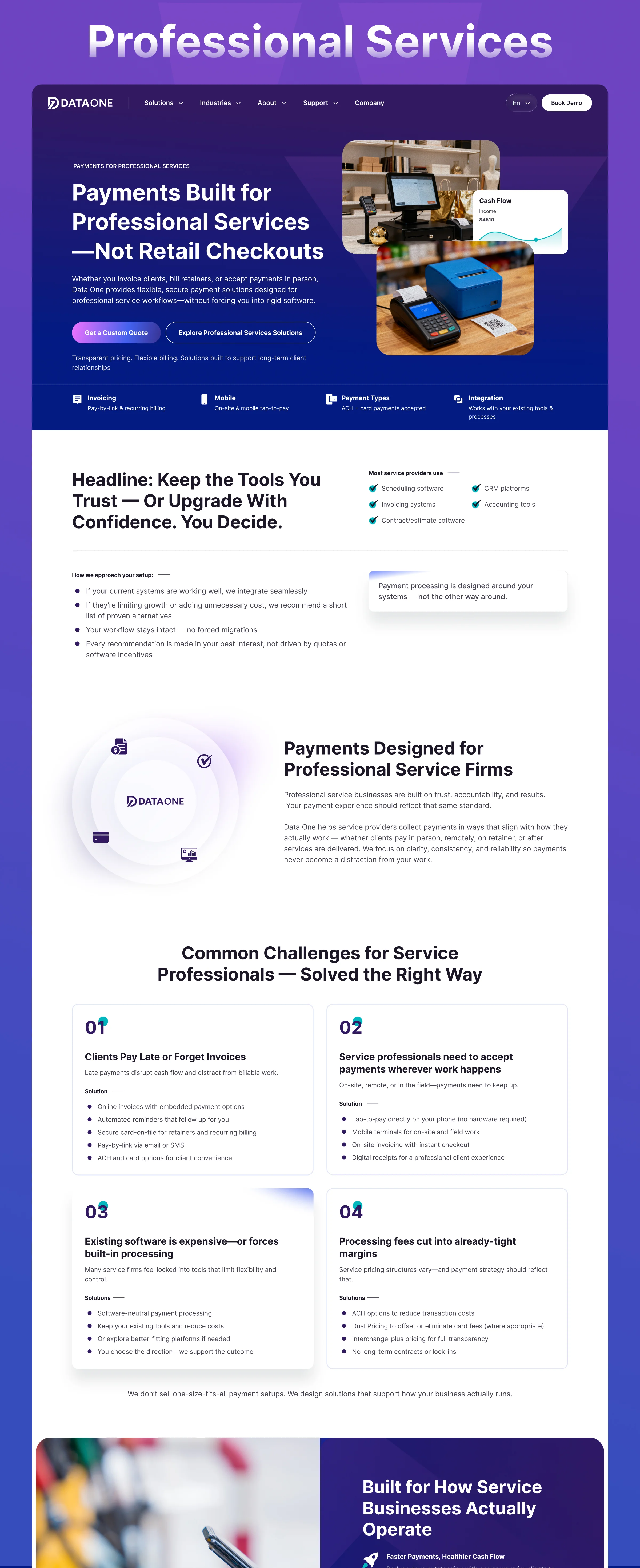 Data One – POS & Payments Management Service Website