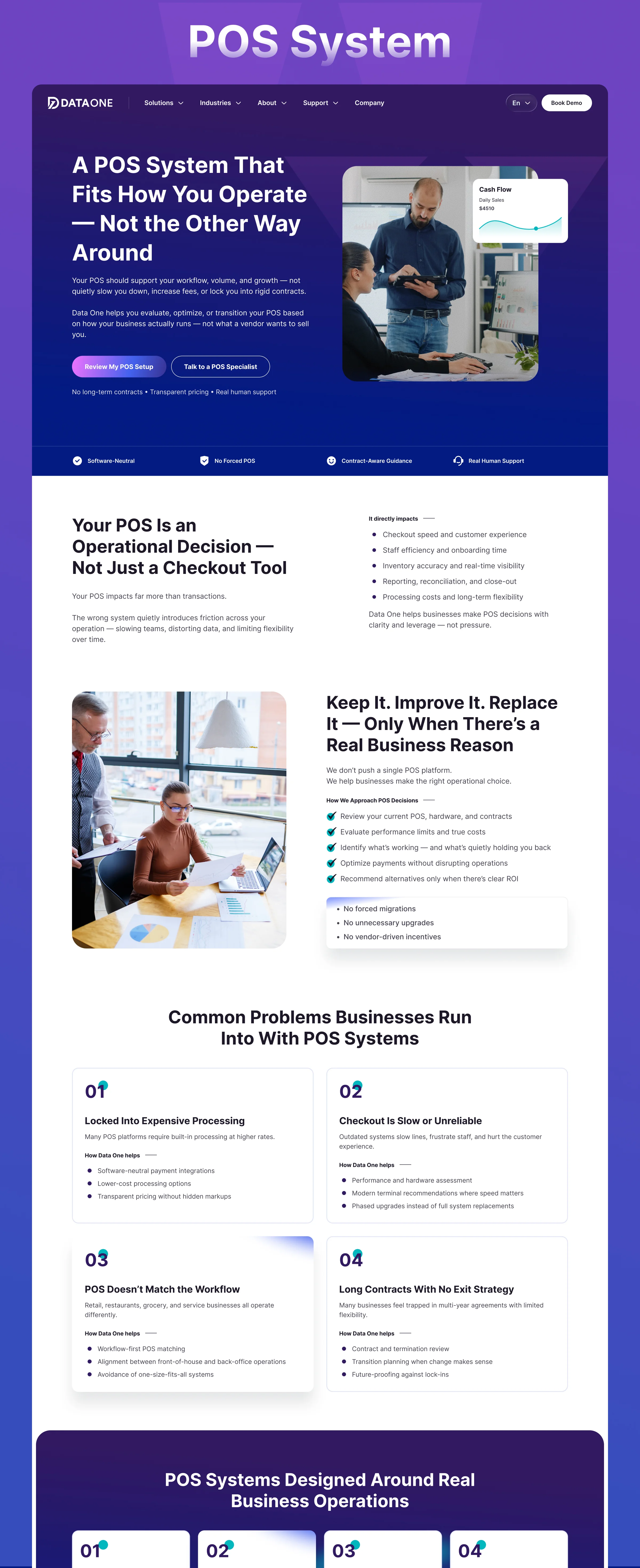 Data One – POS & Payments Management Service Website