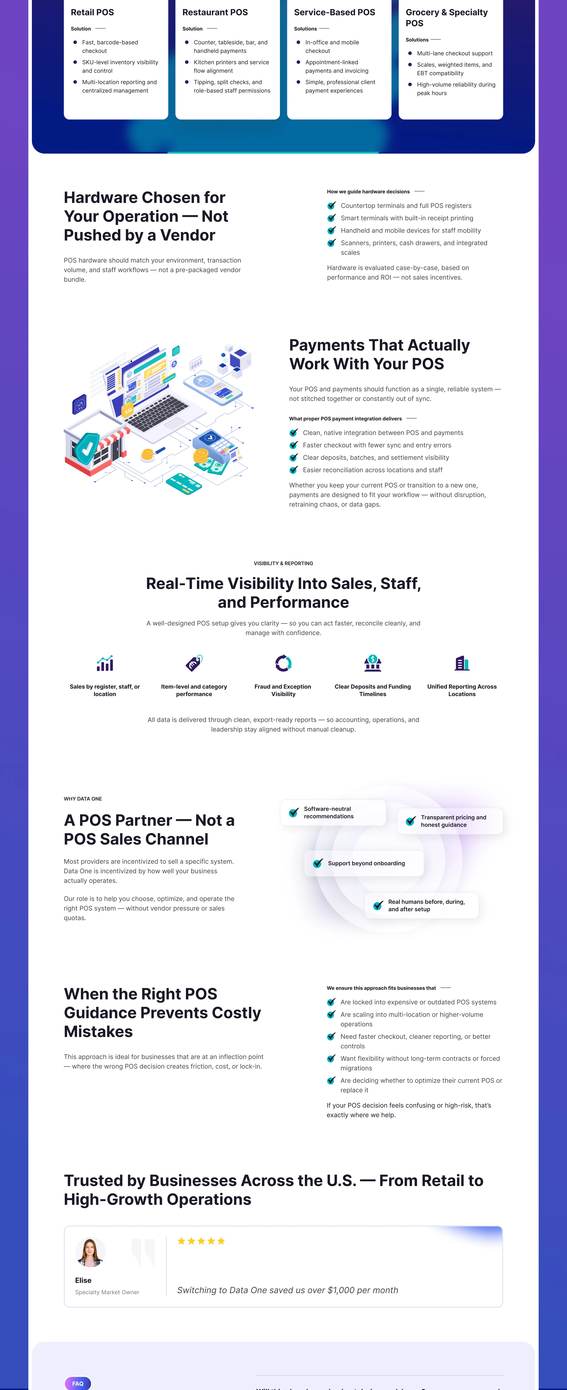 Data One – POS & Payments Management Service Website