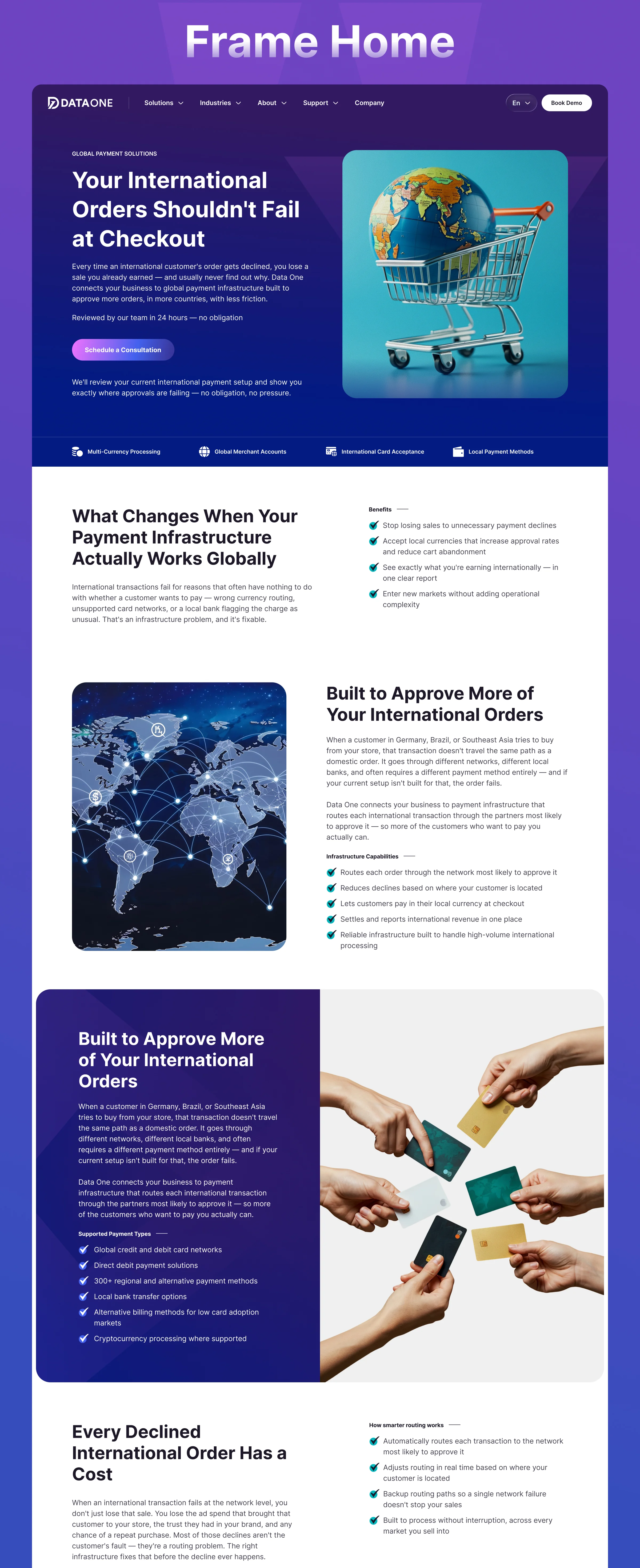Data One – POS & Payments Management Service Website