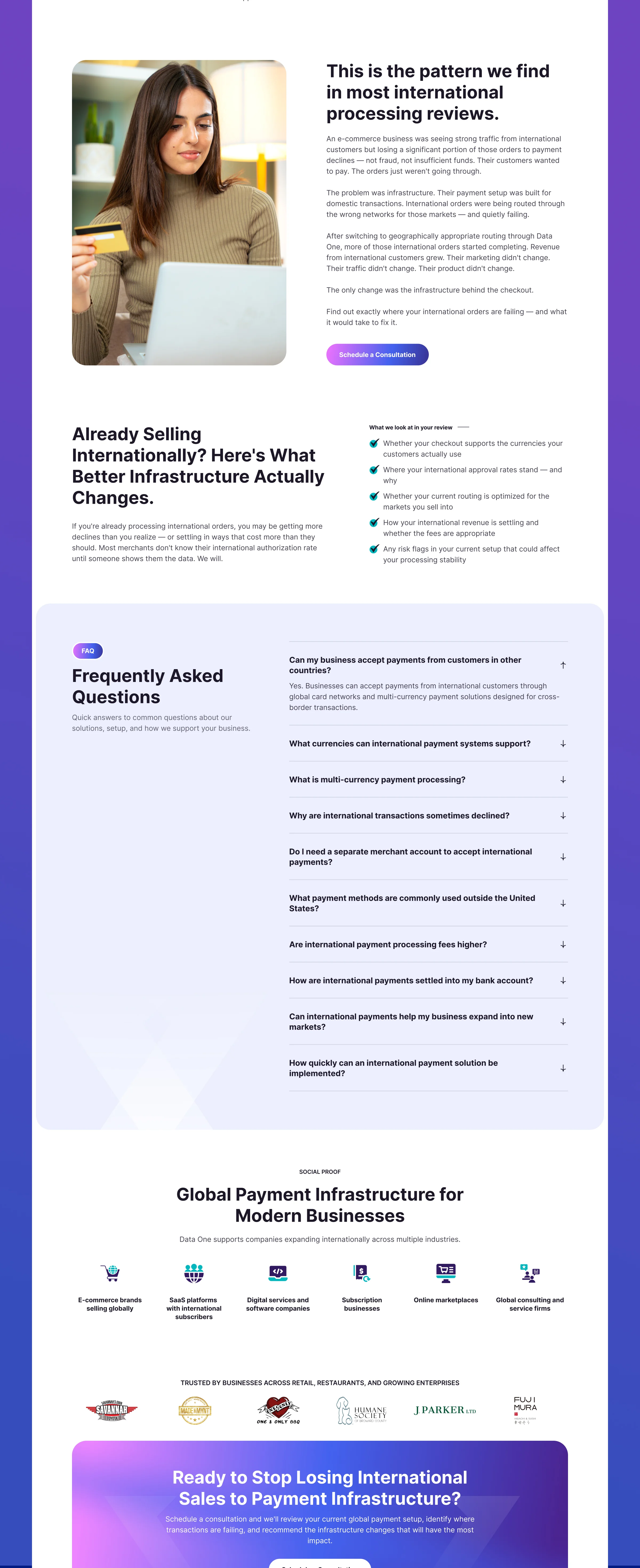 Data One – POS & Payments Management Service Website