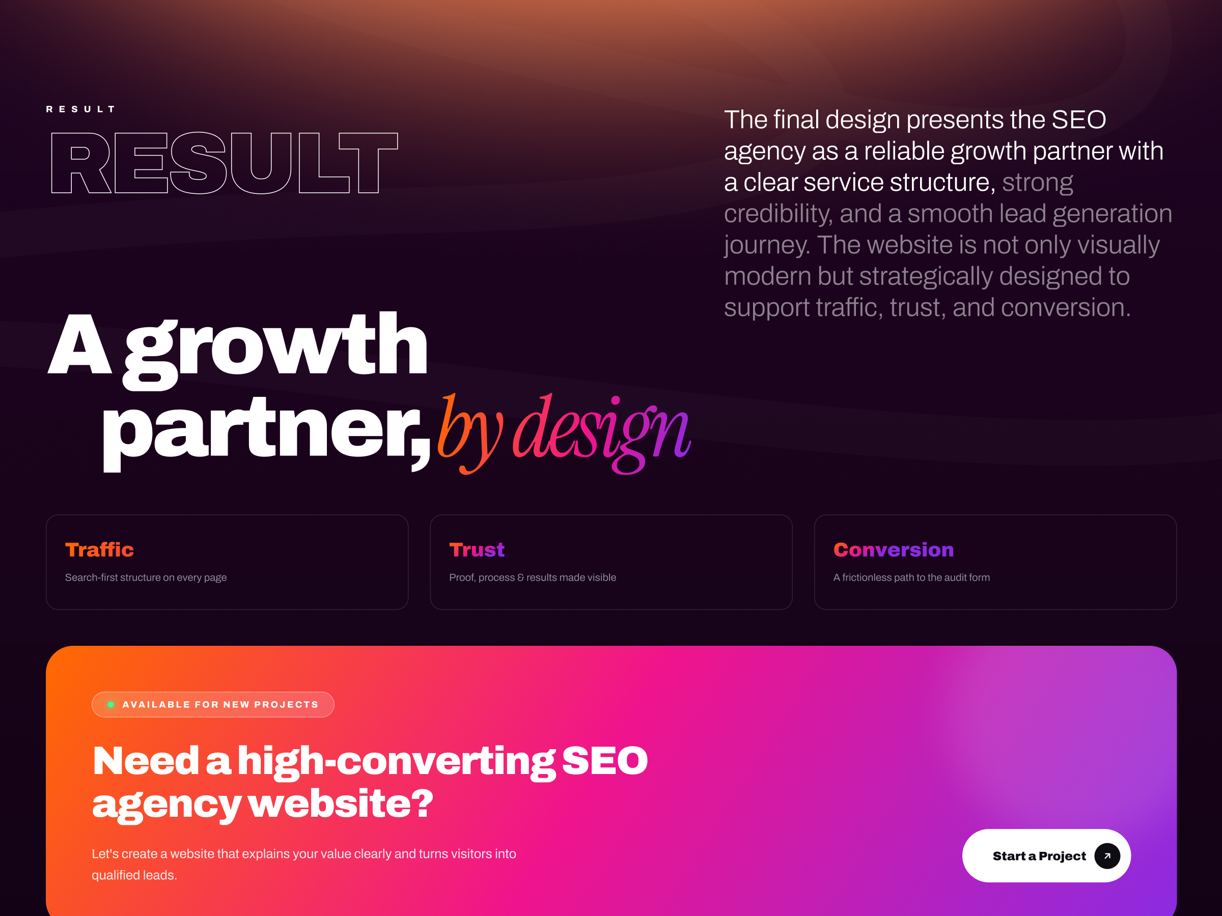Rankora SEO Agency Website UI/UX Design – Optimized for Clarity, Conversion, and Brand Impact