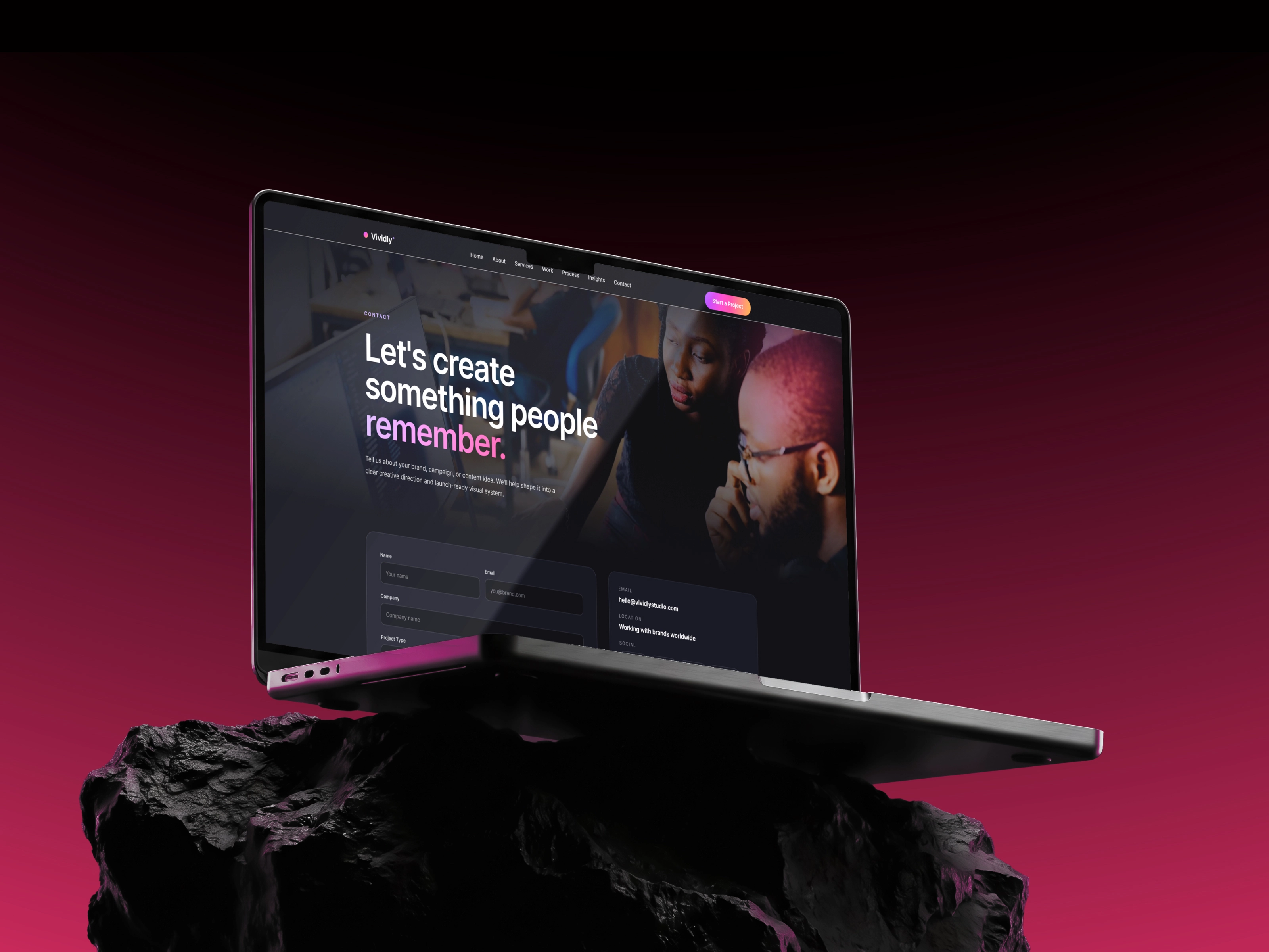 Vividly Studio – Marketing Agency Website UI Design