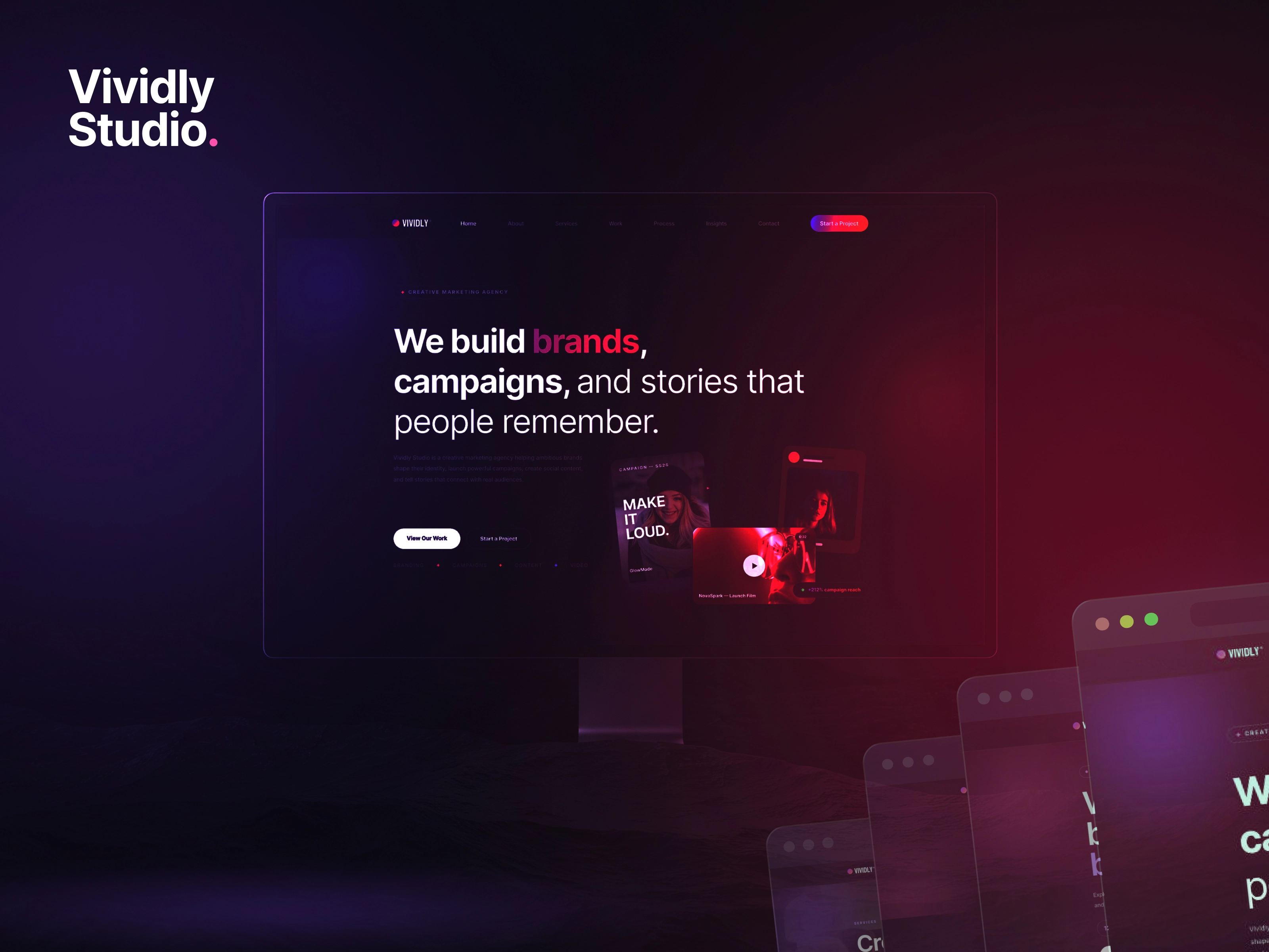 Vividly Studio – Marketing Agency Website UI Design