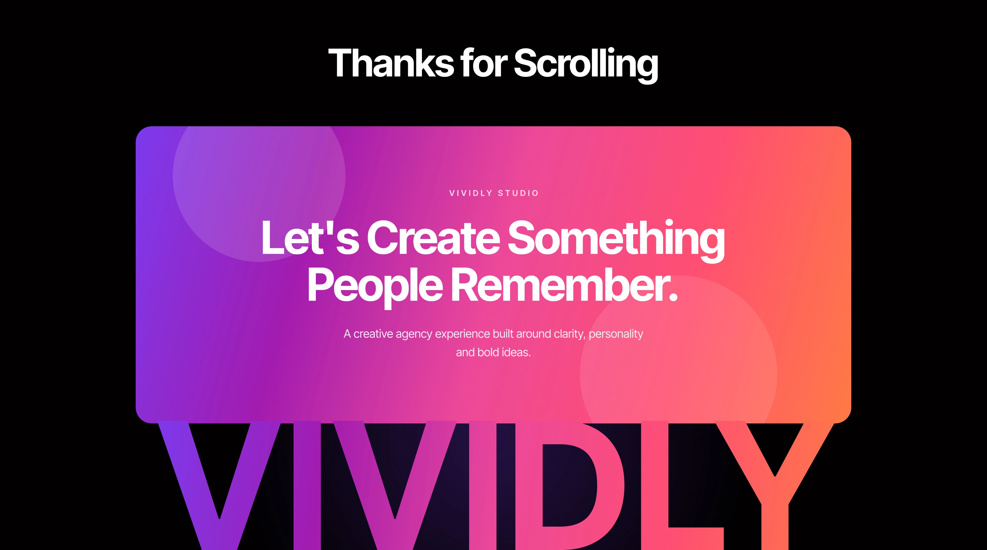 Vividly Studio – Marketing Agency Website UI Design