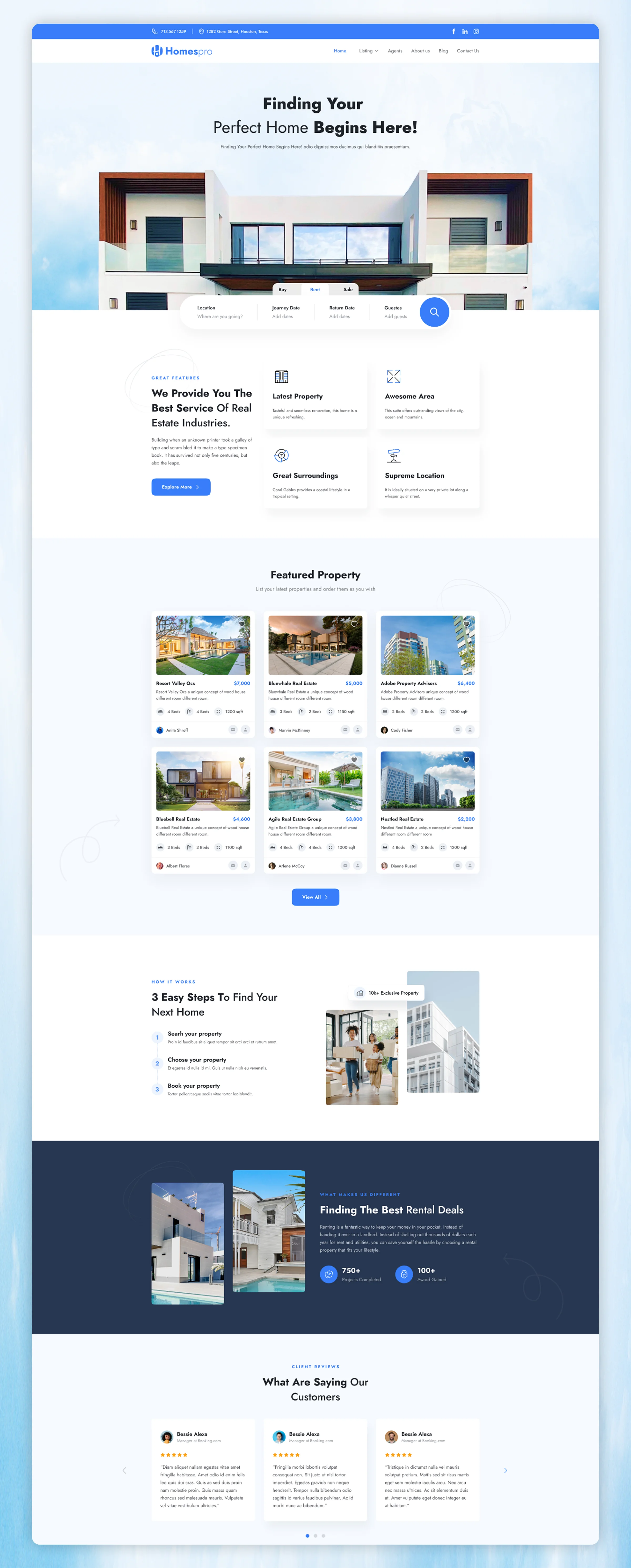 Homespro – Real Estate Website