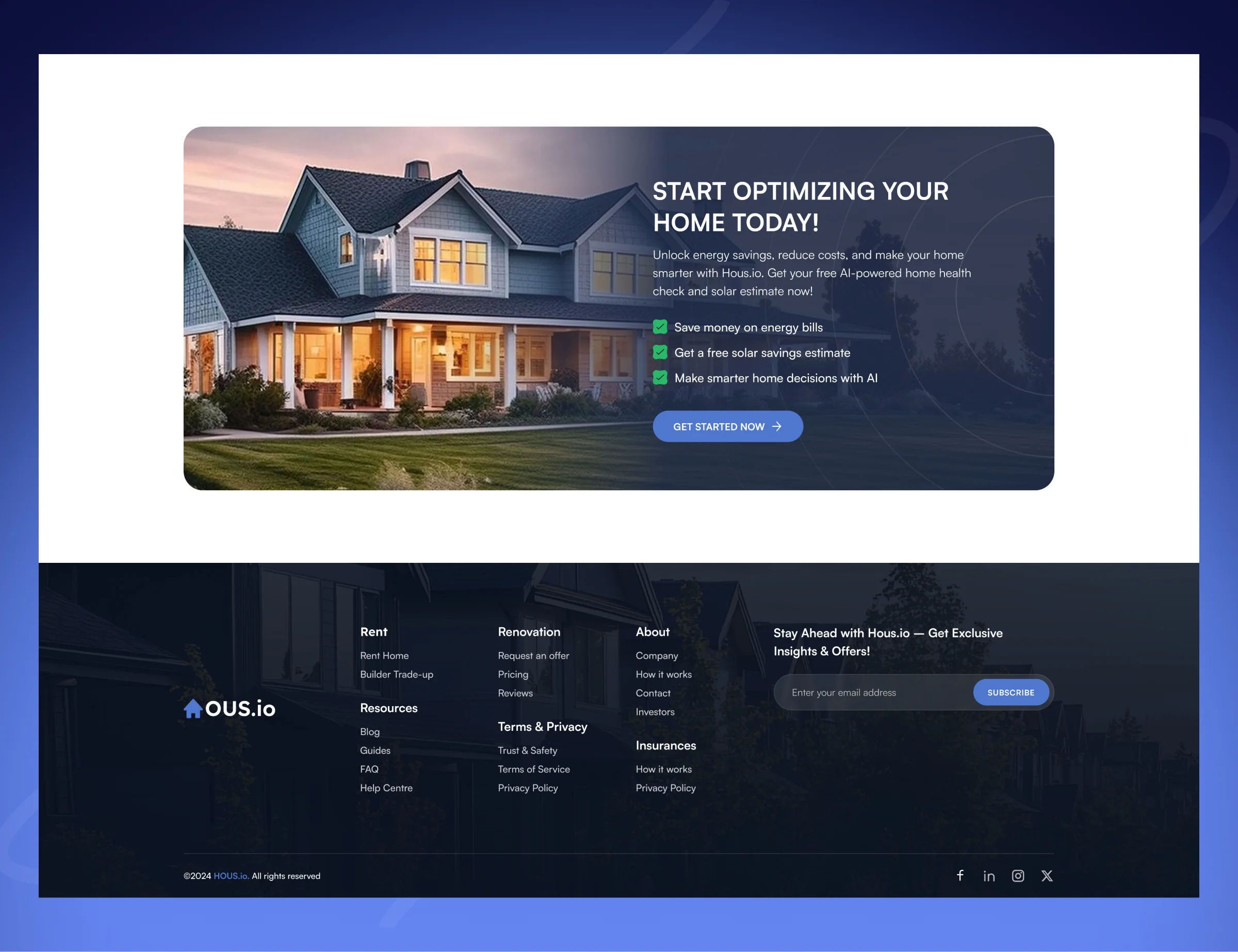 Hous.io — Real Estate Landing Page Design