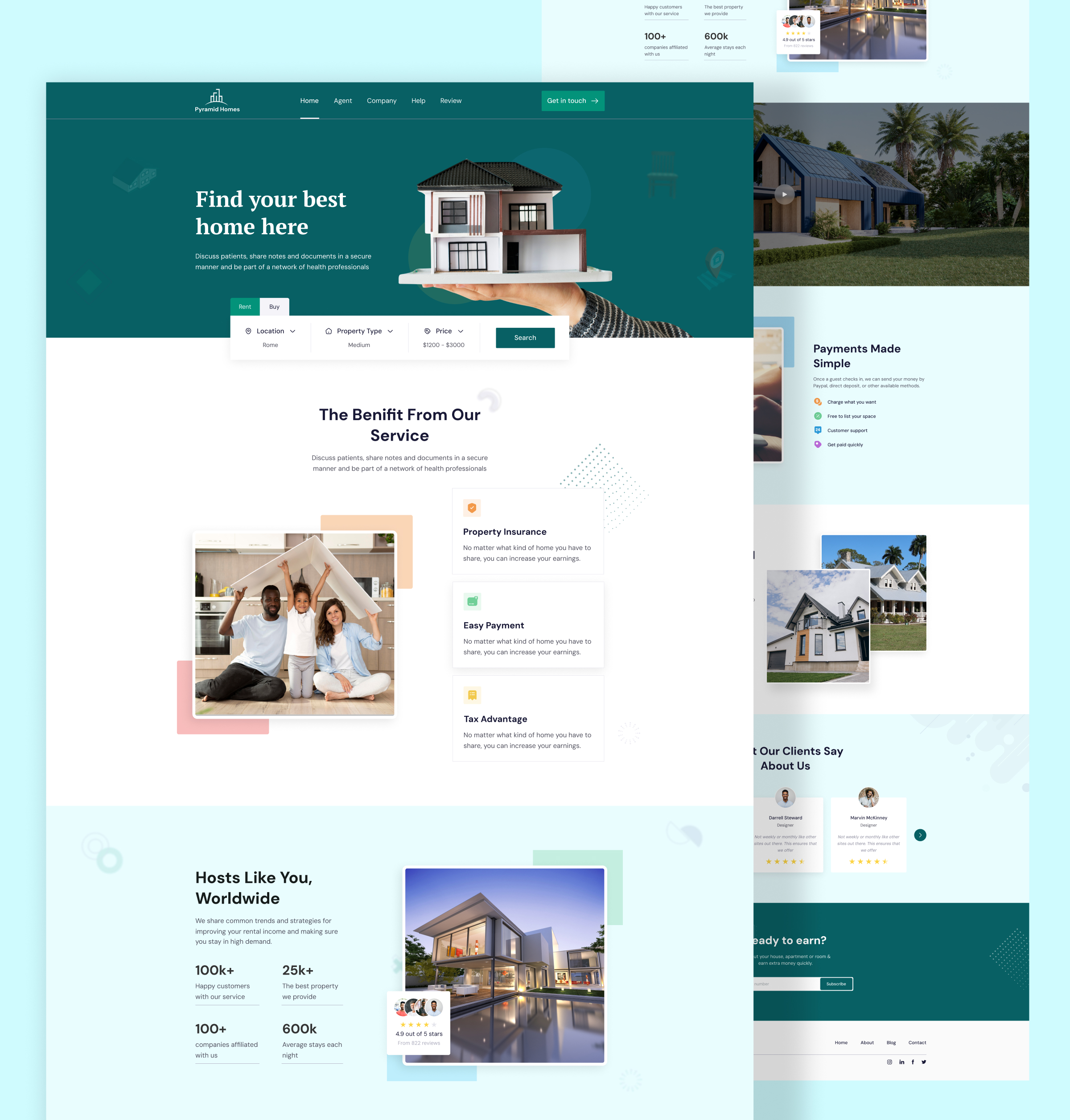 Pyramid Homes | Real Estate Landing Page Design