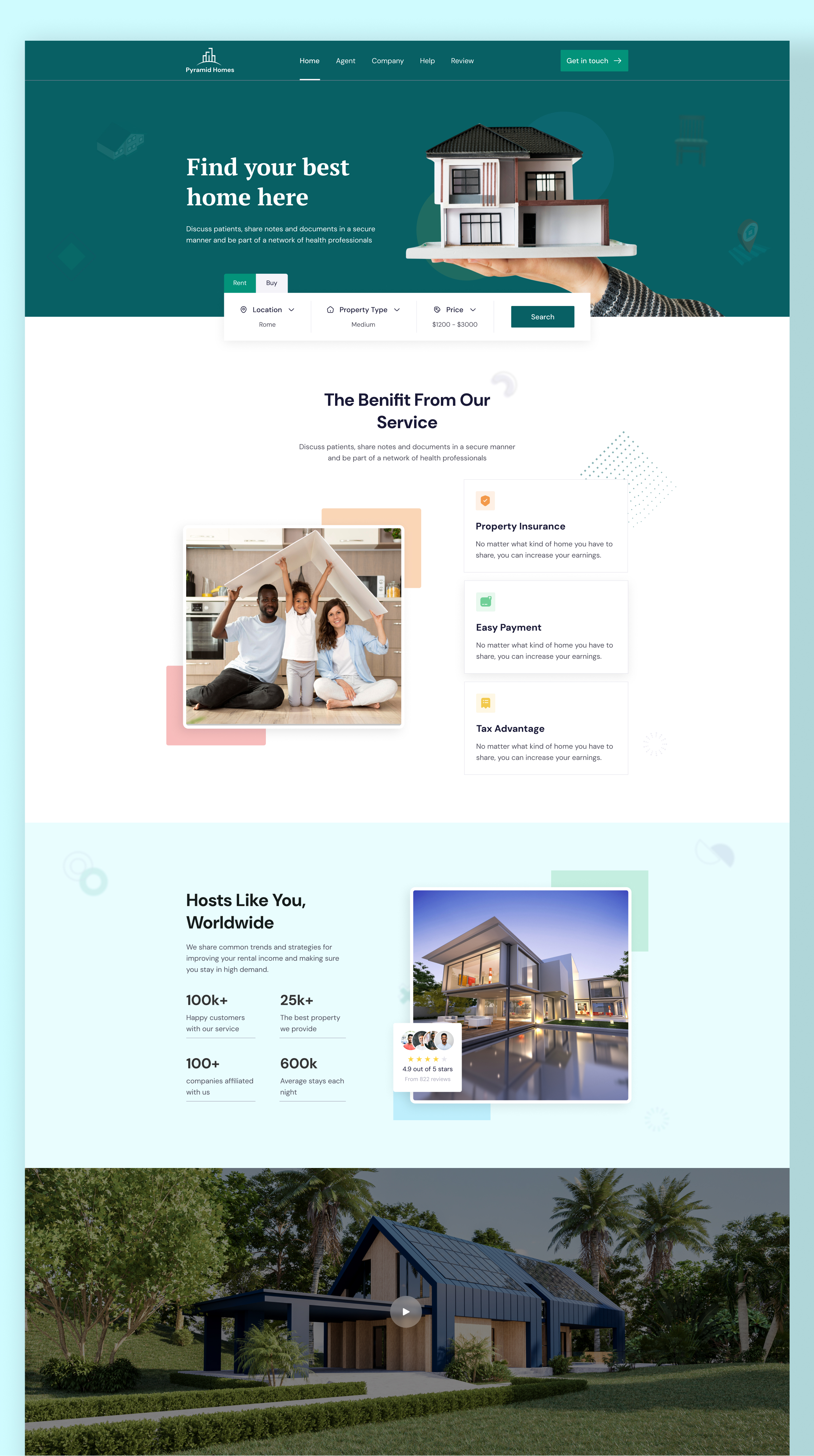 Pyramid Homes | Real Estate Landing Page Design