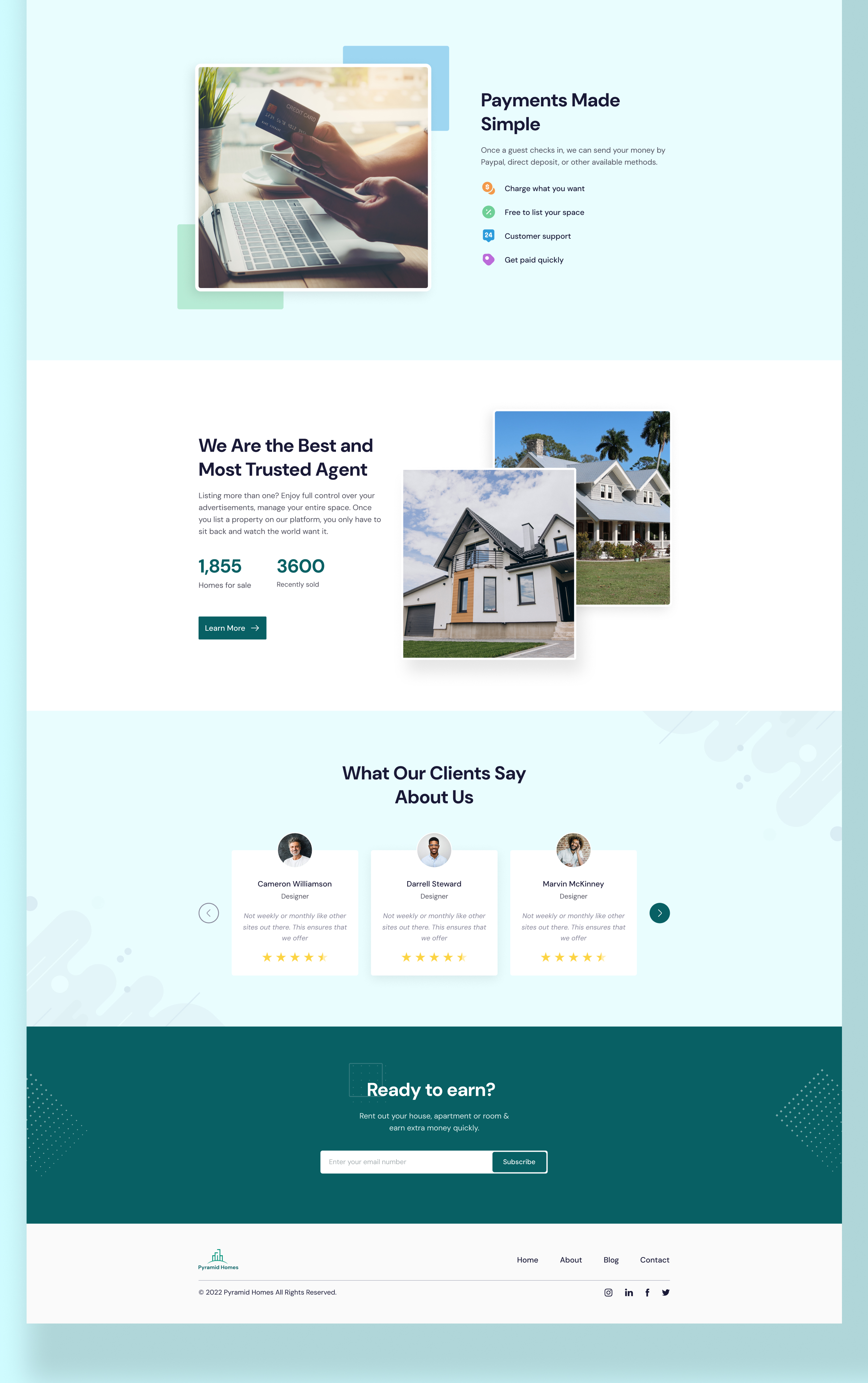 Pyramid Homes | Real Estate Landing Page Design