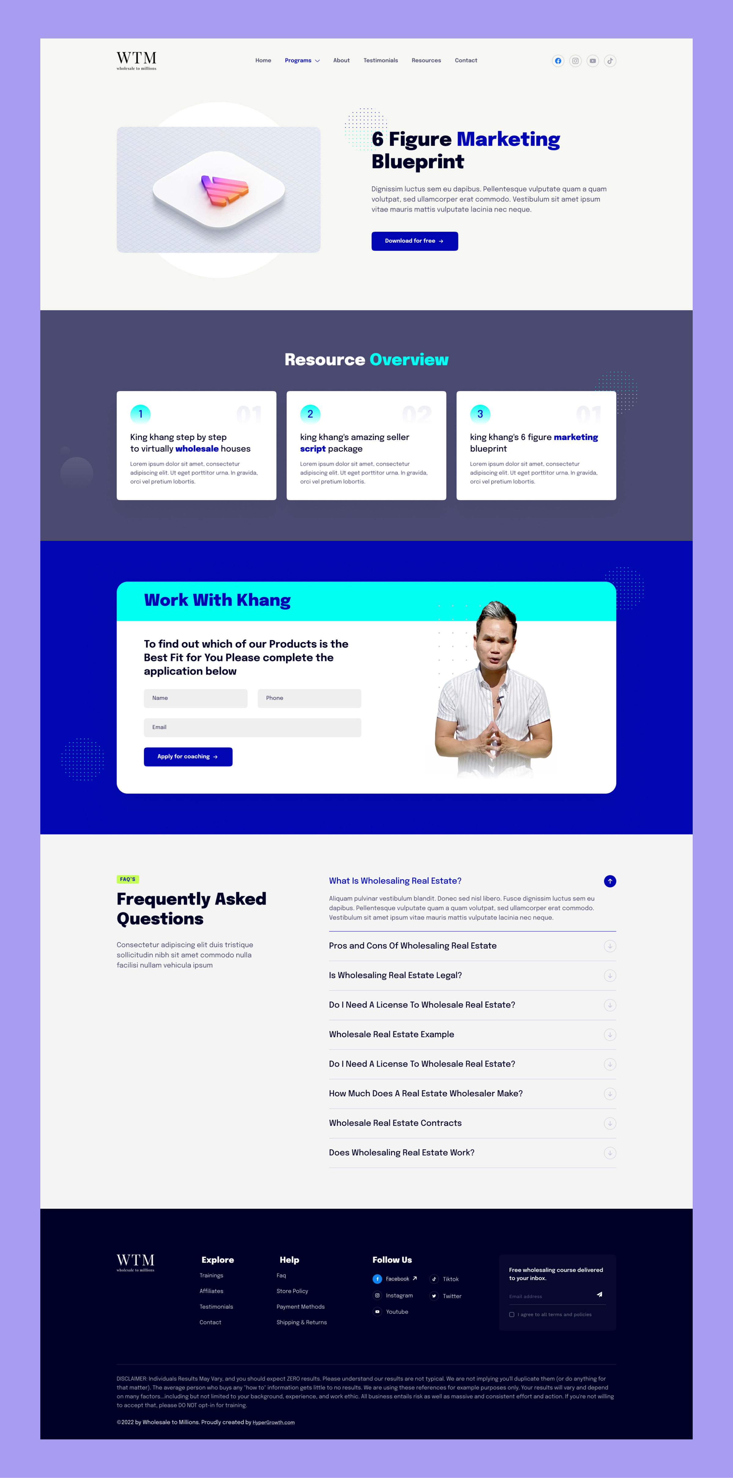 Wholesale to Millions | Real Estate Wholesaling Mentorship Platform