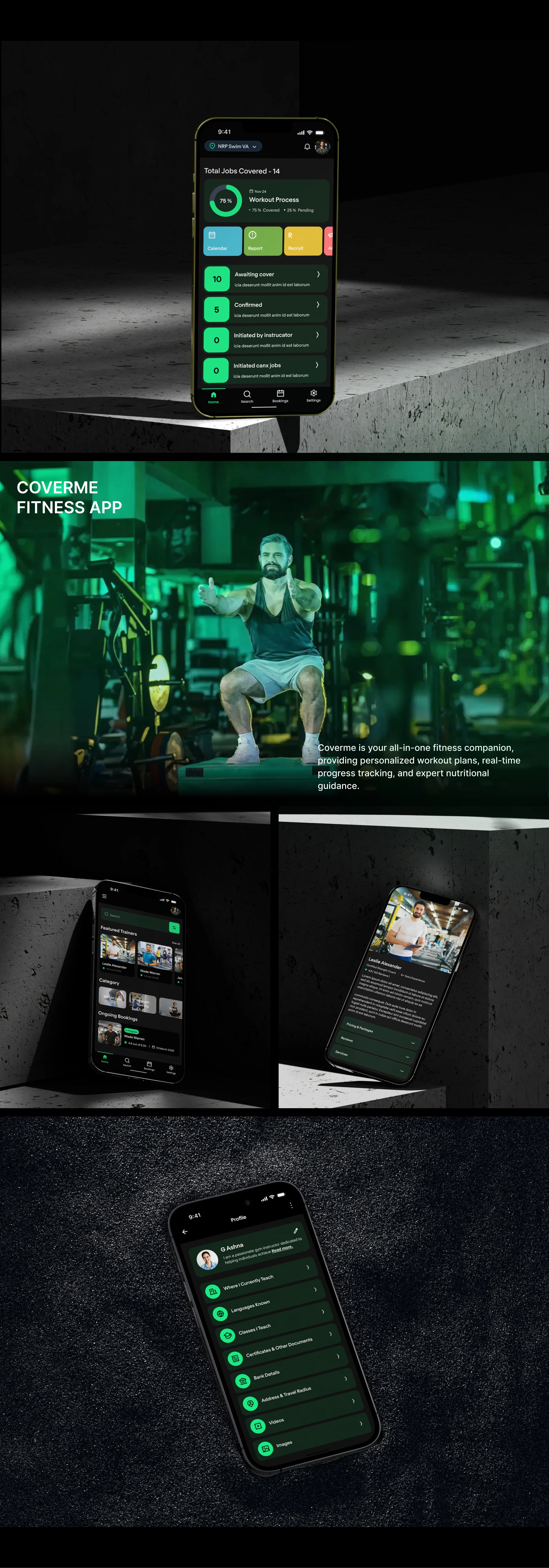 Coverme | Fitness Mobile App UI/UX Design | Workout & Health Tracking