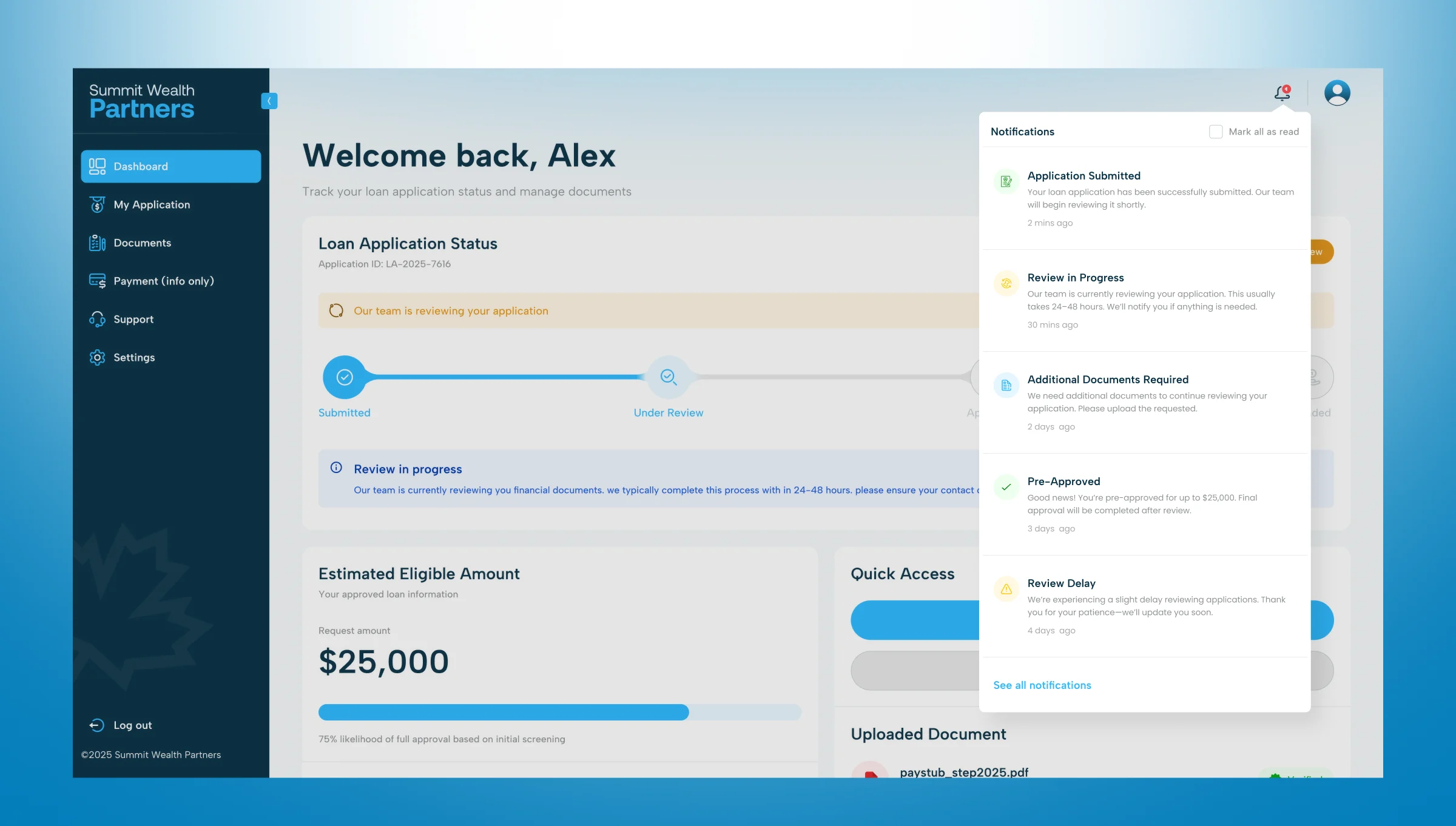 Summit – Wealth Management & Investment Planning Web App UI/UX
